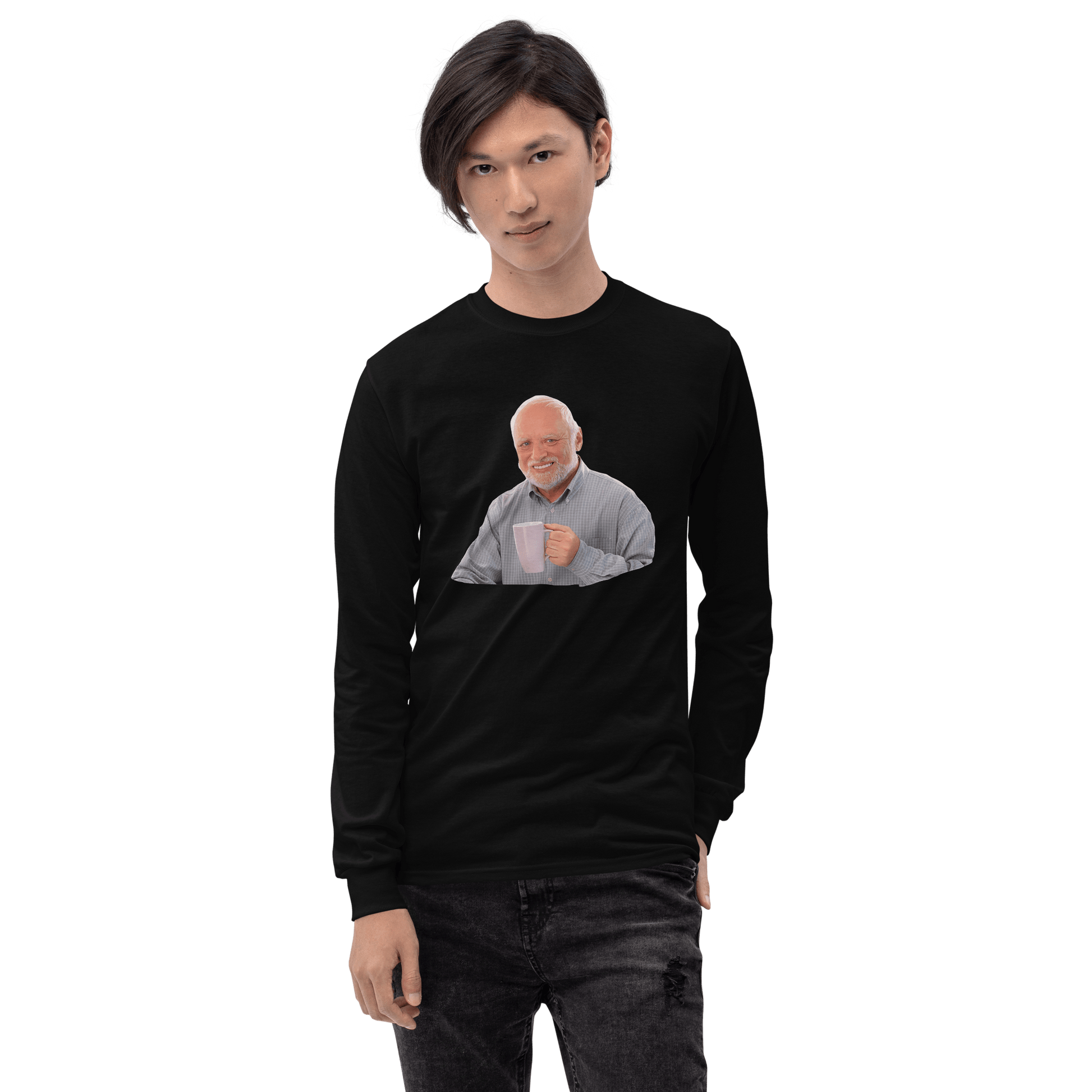 Hide The Pain Herold Long Sleeve T-Shirt Meme - Sport Grey | Shirtposting