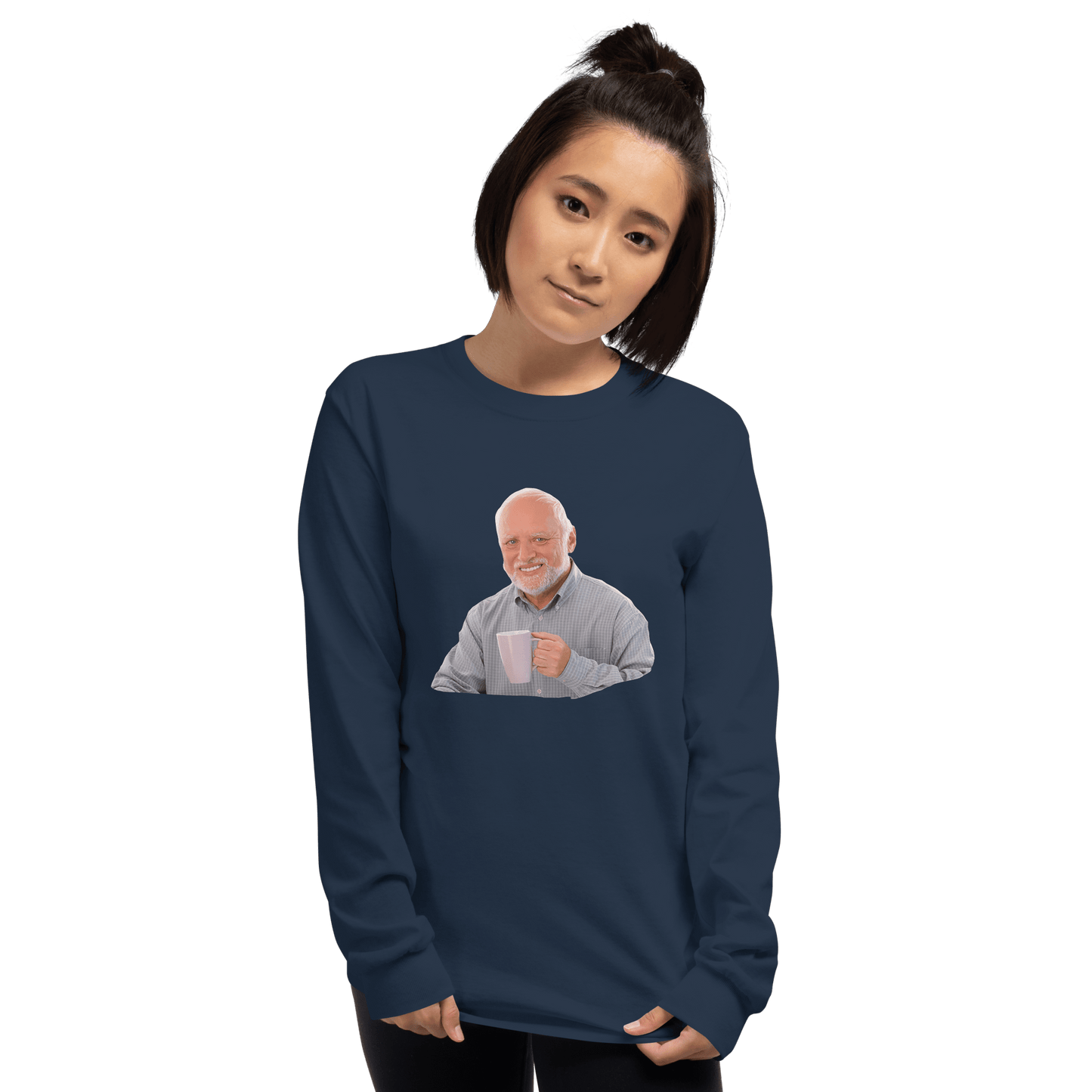 Hide The Pain Herold Long Sleeve T-Shirt Meme - Sport Grey | Shirtposting