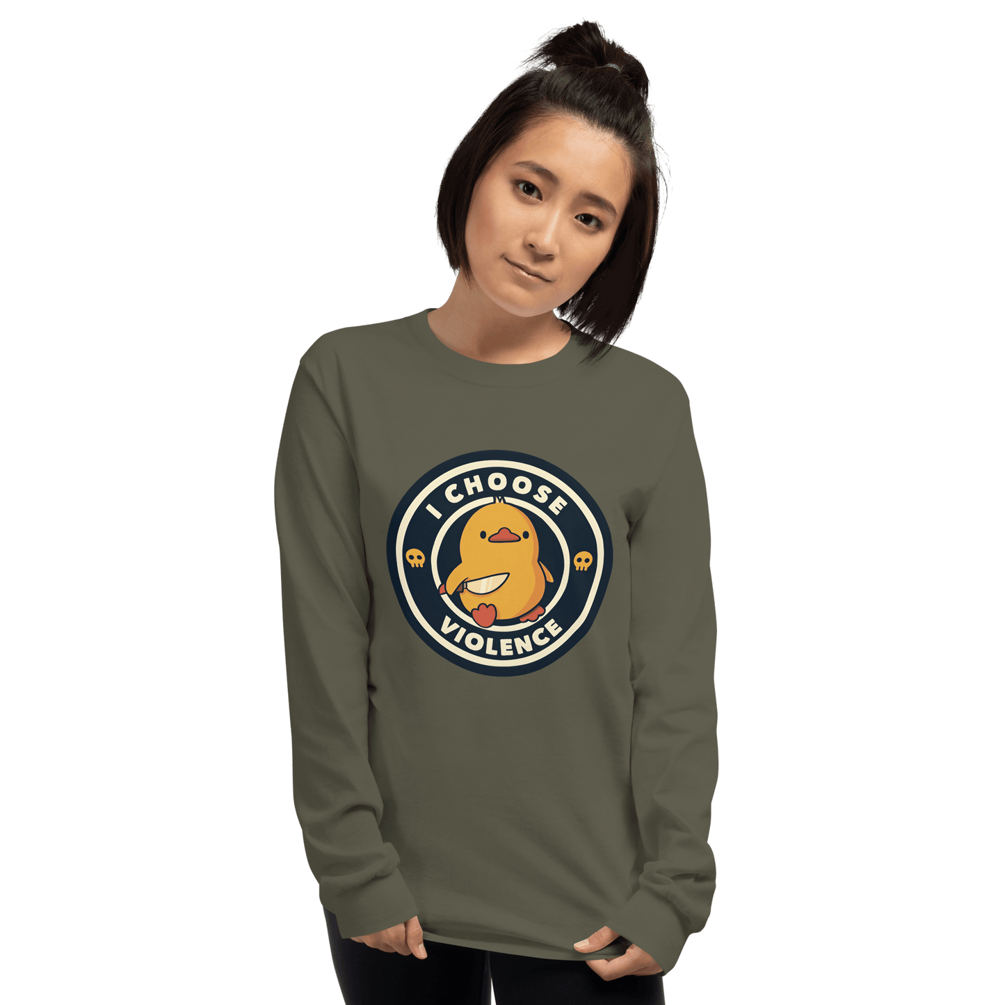 I Choose Violence Long Sleeve T-Shirt Meme - Sand | Shirtposting