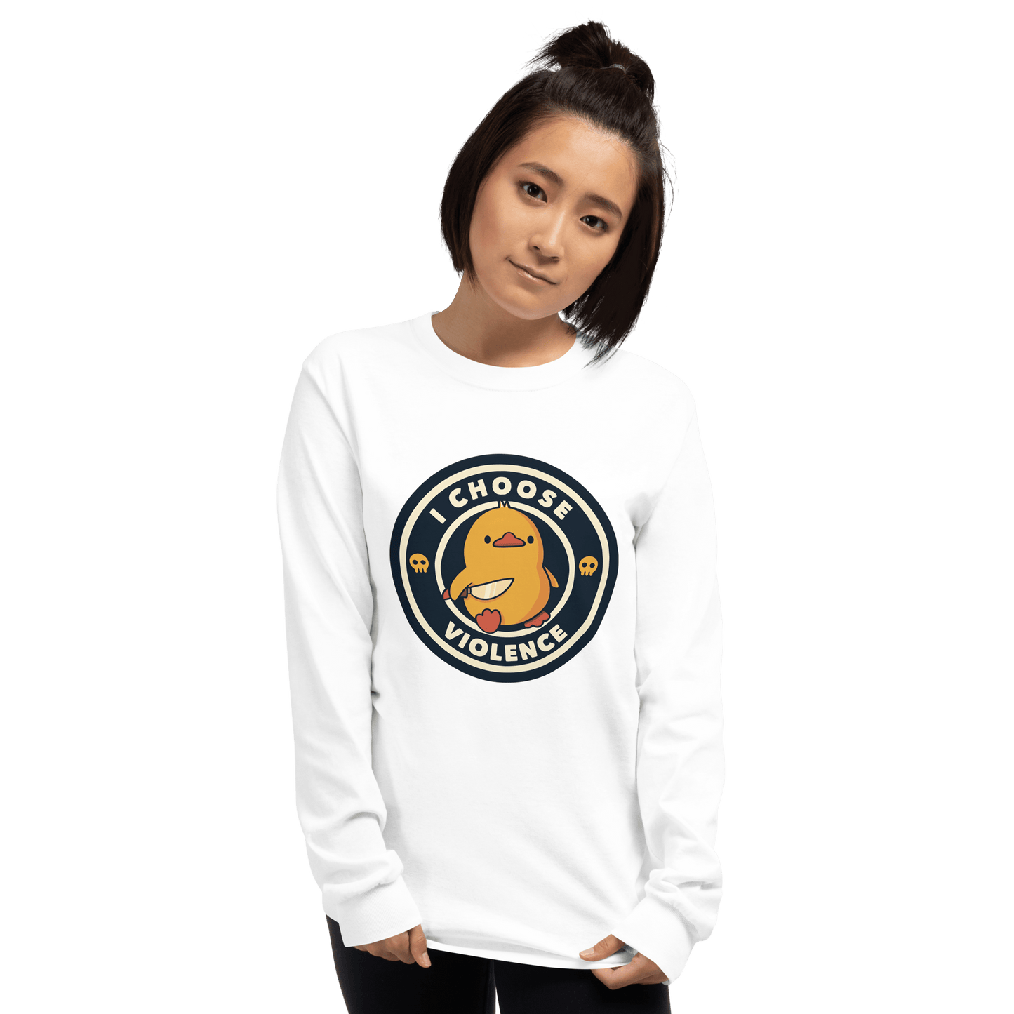 I Choose Violence Long Sleeve T-Shirt Meme - White | Shirtposting