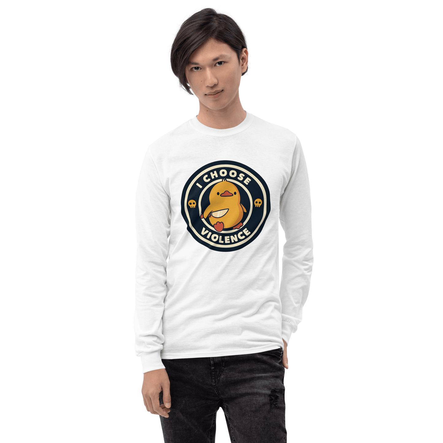 I Choose Violence Long Sleeve T-Shirt Meme - White | Shirtposting