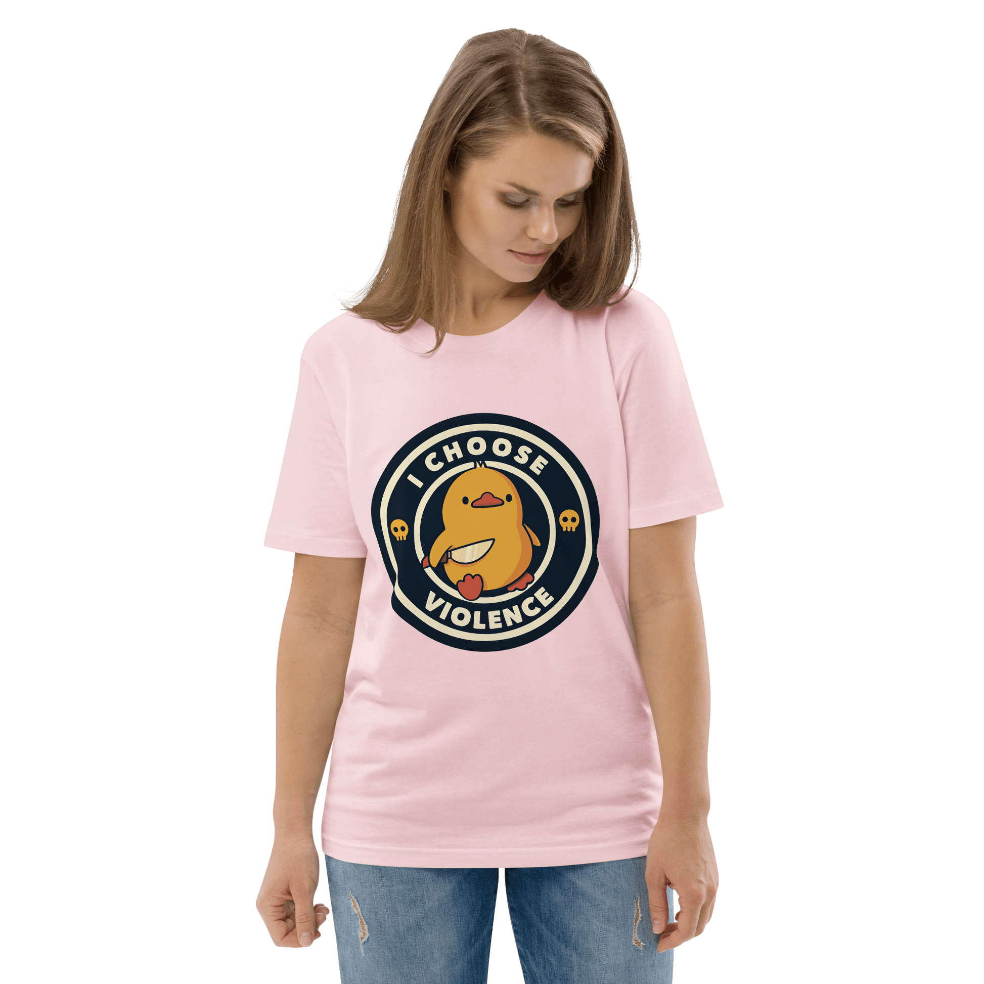 I Choose Violence Premium Organic T-Shirt Meme - Cotton Pink | Shirtposting