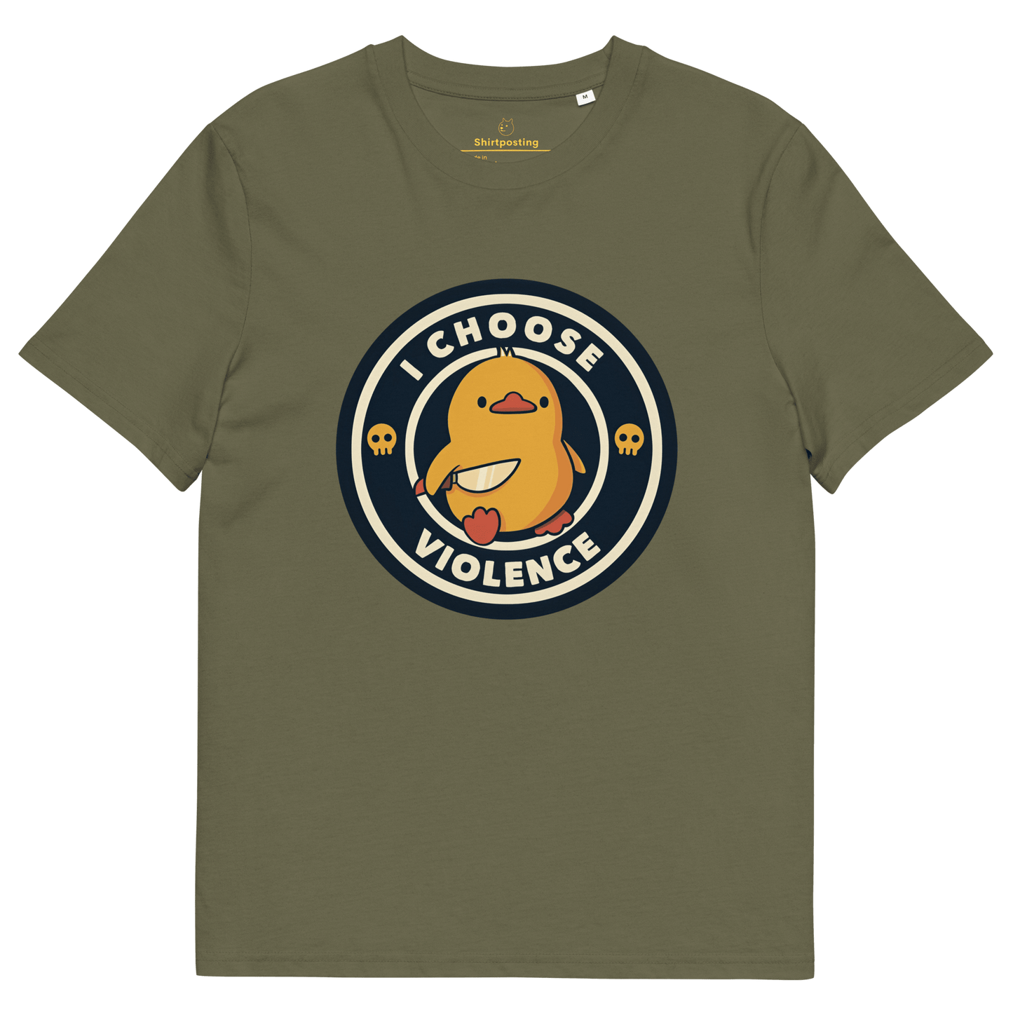I Choose Violence Premium Organic T-Shirt Meme - Khaki | Shirtposting