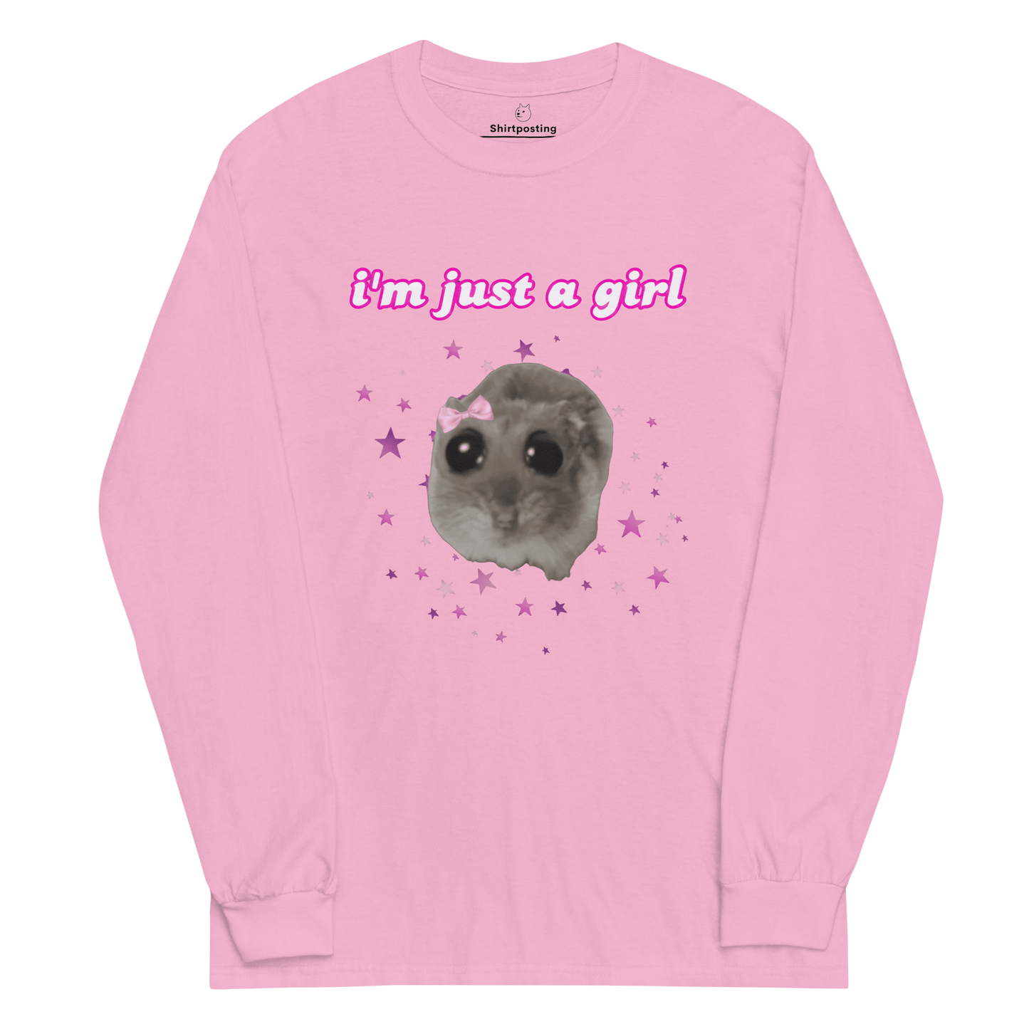 I'm Just a Girl Long Sleeve T-Shirt Meme - Light Pink | Shirtposting