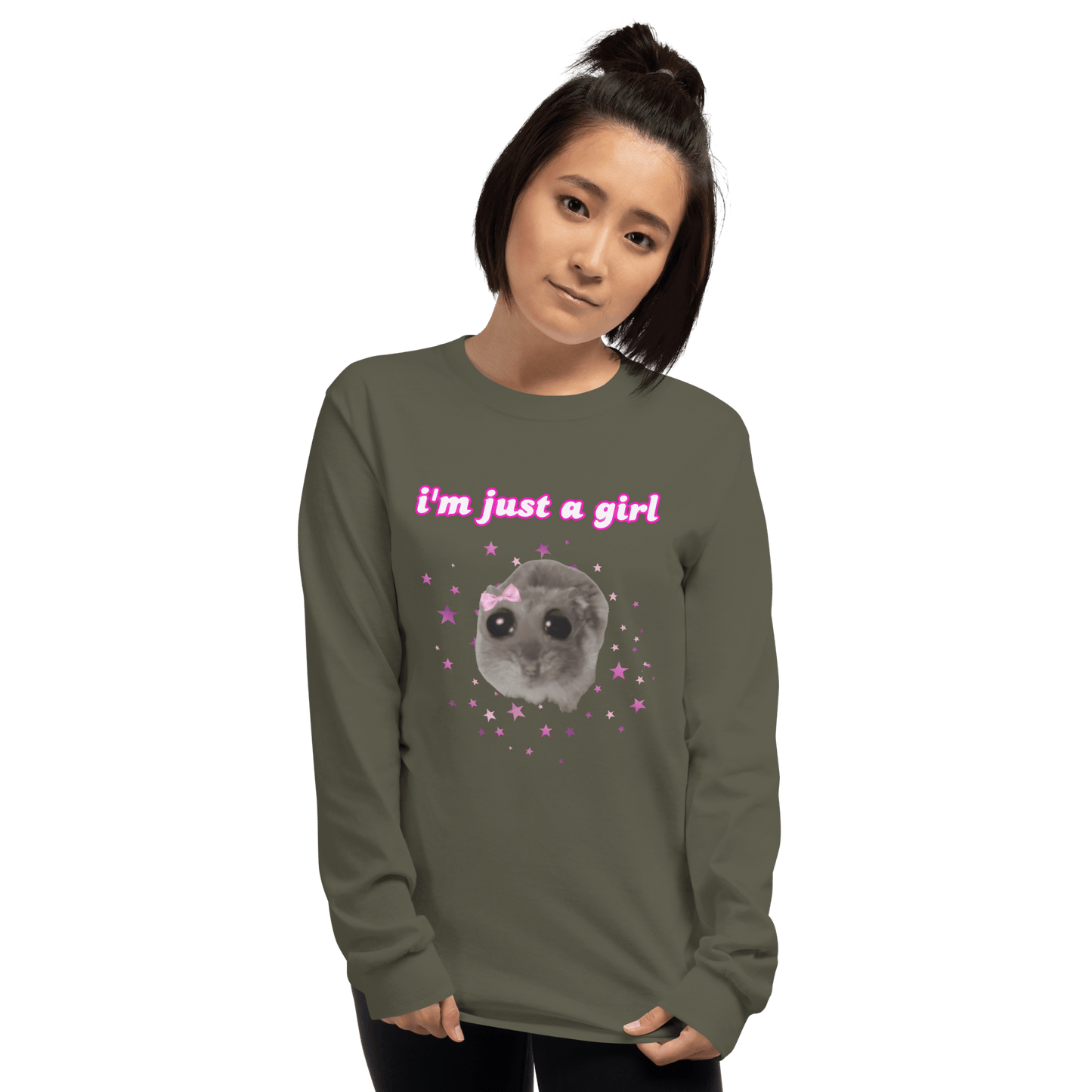 I'm Just a Girl Long Sleeve T-Shirt Meme - Sand | Shirtposting