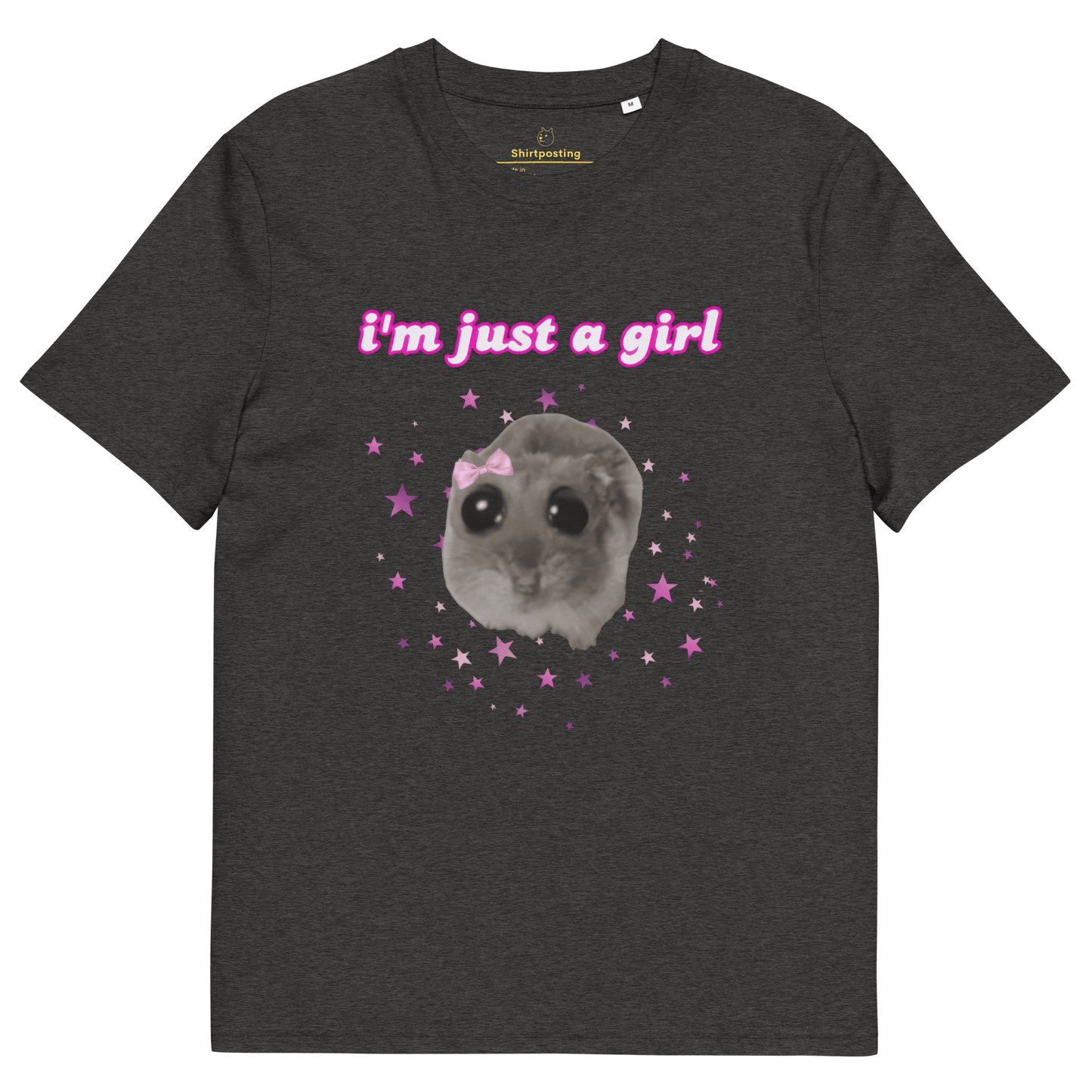I'm Just a Girl Premium Organic T-Shirt Meme - Dark Heather Grey | Shirtposting
