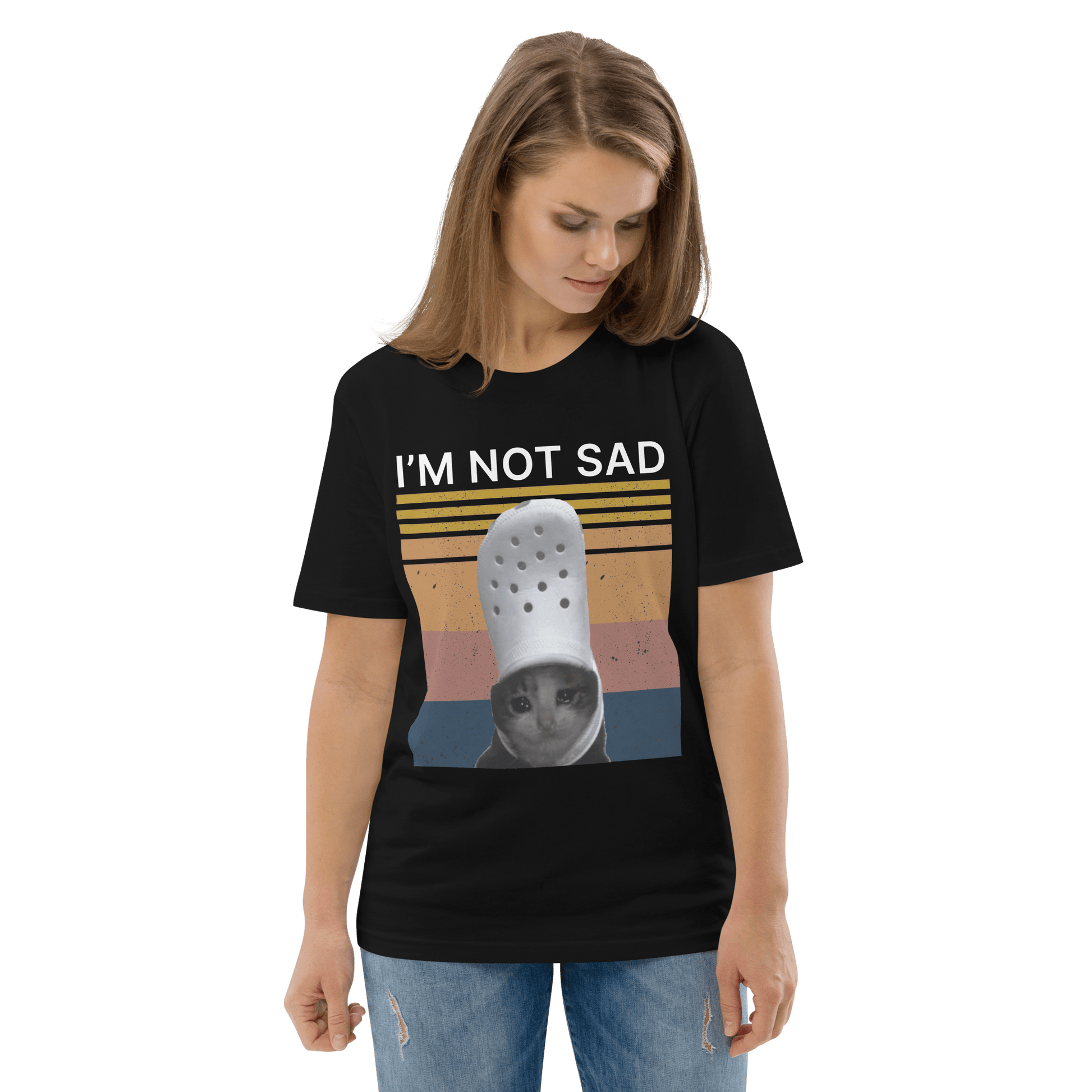 I'm Not Sad Premium Organic T-Shirt Meme - Dark Heather Grey | Shirtposting