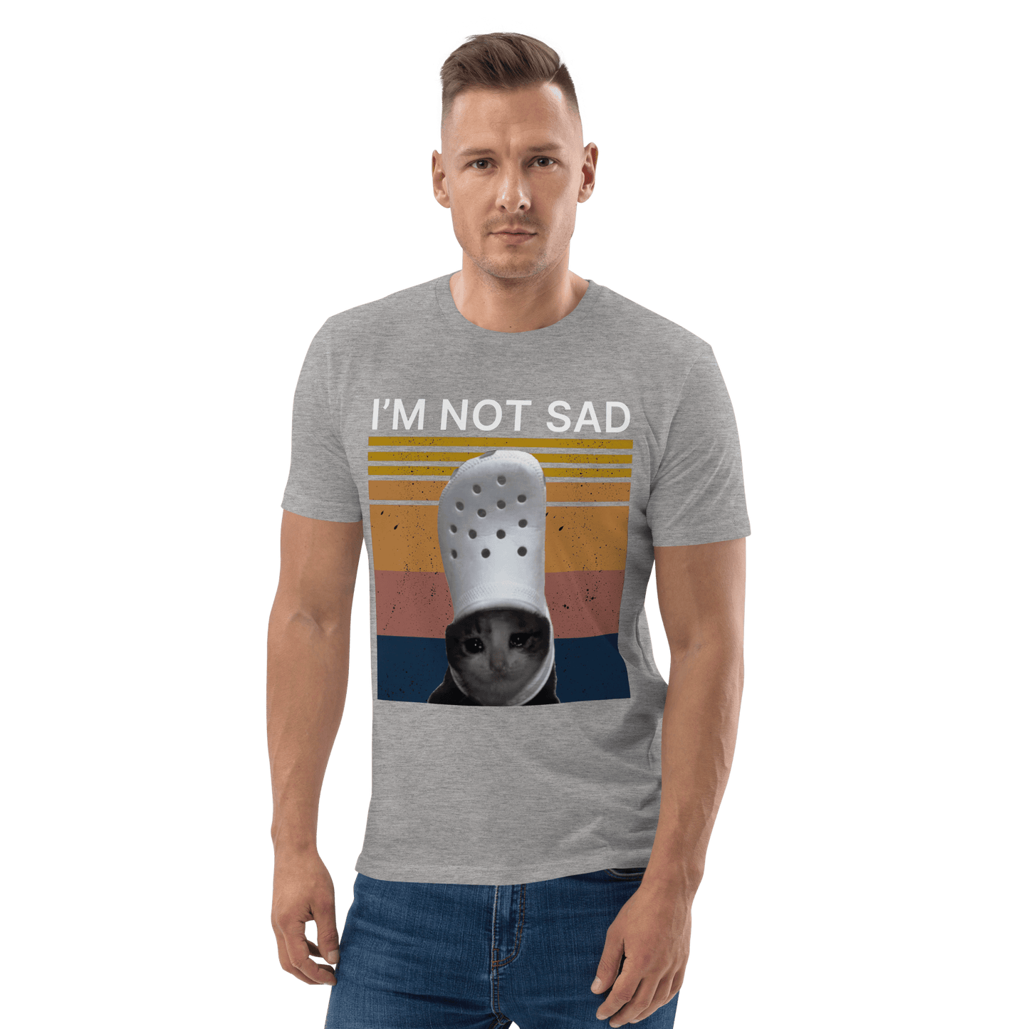 I'm Not Sad Premium Organic T-Shirt Meme - Dark Heather Grey | Shirtposting