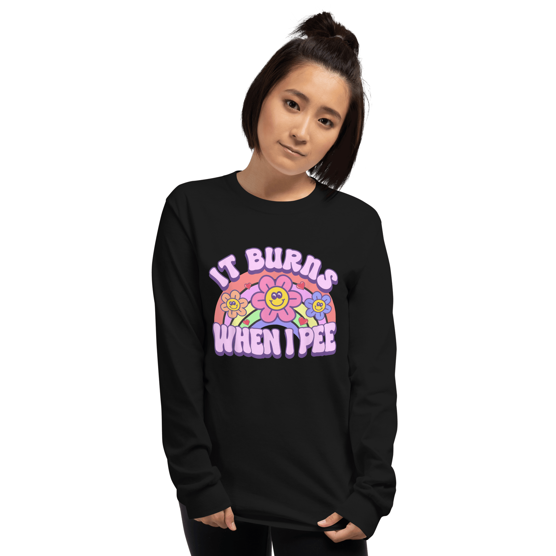 It Burns When I Pee Long Sleeve T-Shirt Meme - Sand | Shirtposting