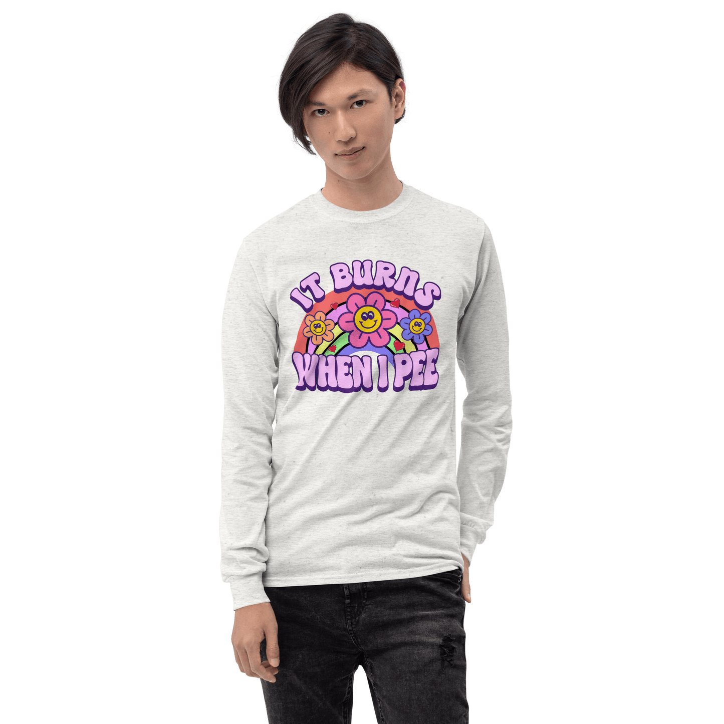 It Burns When I Pee Long Sleeve T-Shirt Meme - Sand | Shirtposting