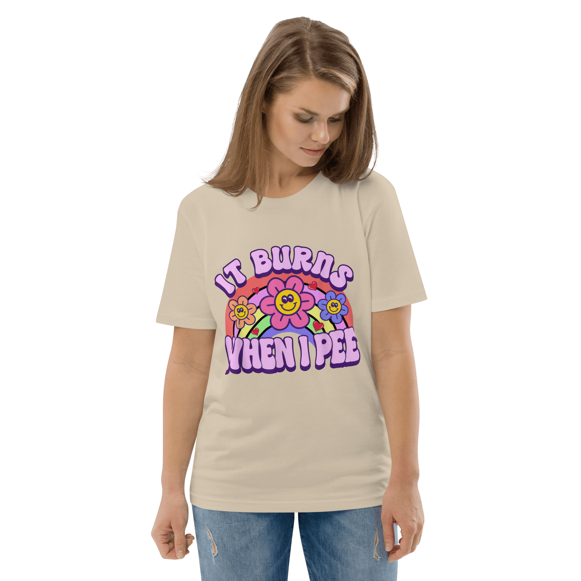 It Burns When I Pee Premium Organic T-Shirt Meme - Cotton Pink | Shirtposting