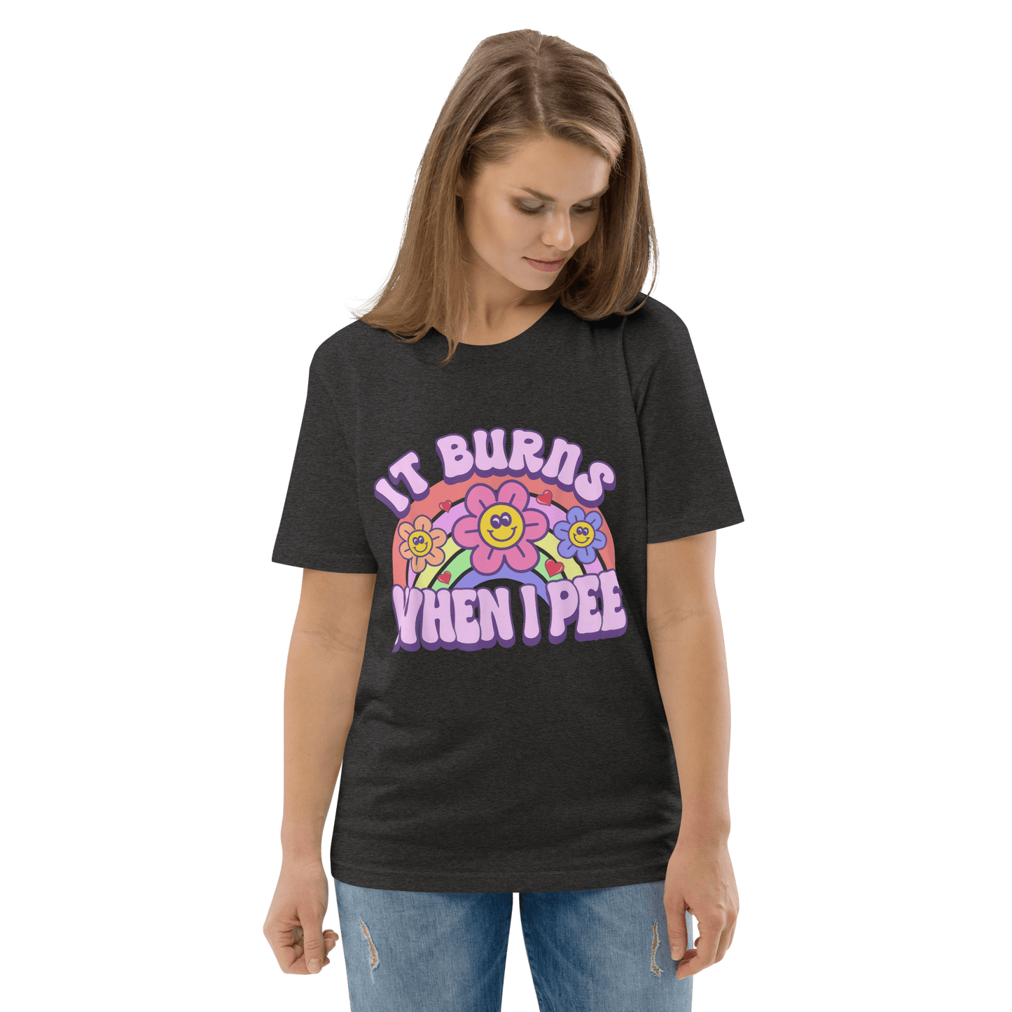 It Burns When I Pee Premium Organic T-Shirt Meme - Cotton Pink | Shirtposting