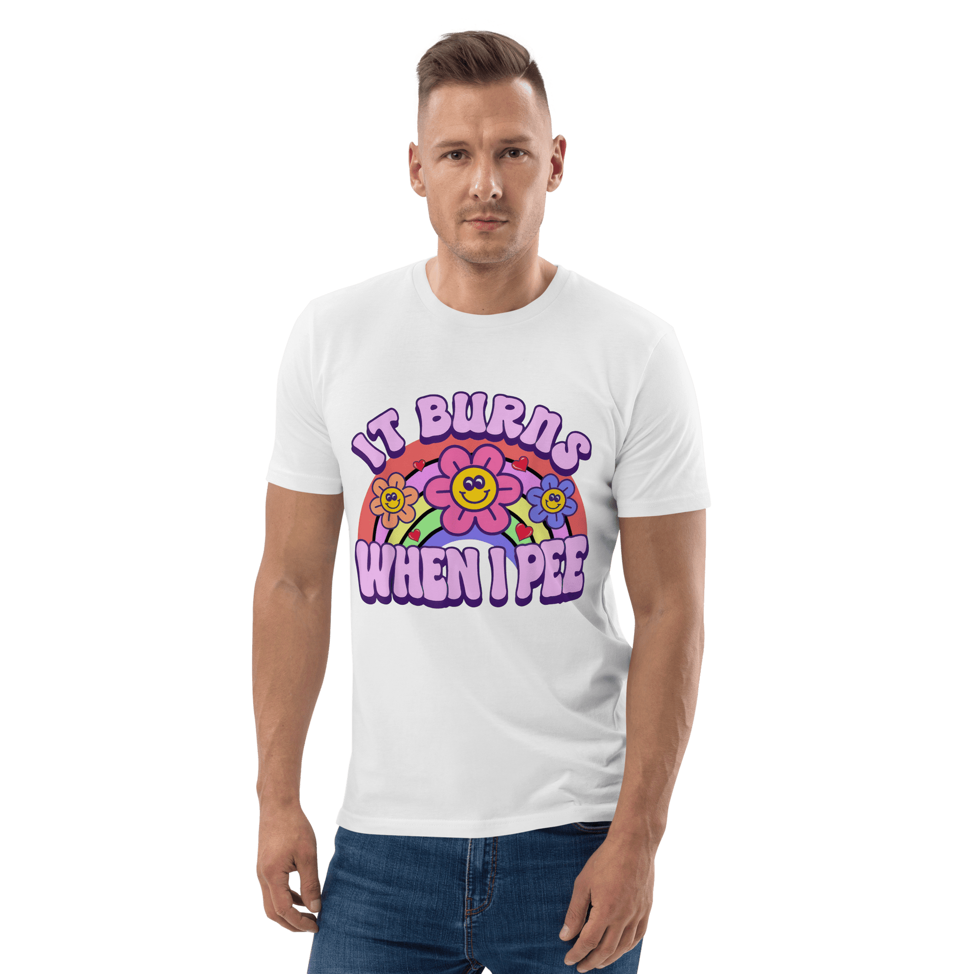 It Burns When I Pee Premium Organic T-Shirt Meme - Cotton Pink | Shirtposting