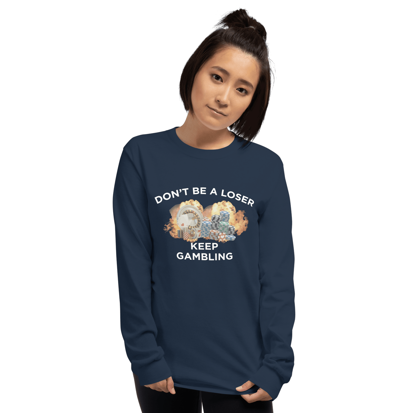Keep Gambling Long Sleeve T-Shirt Meme - Royal | Shirtposting