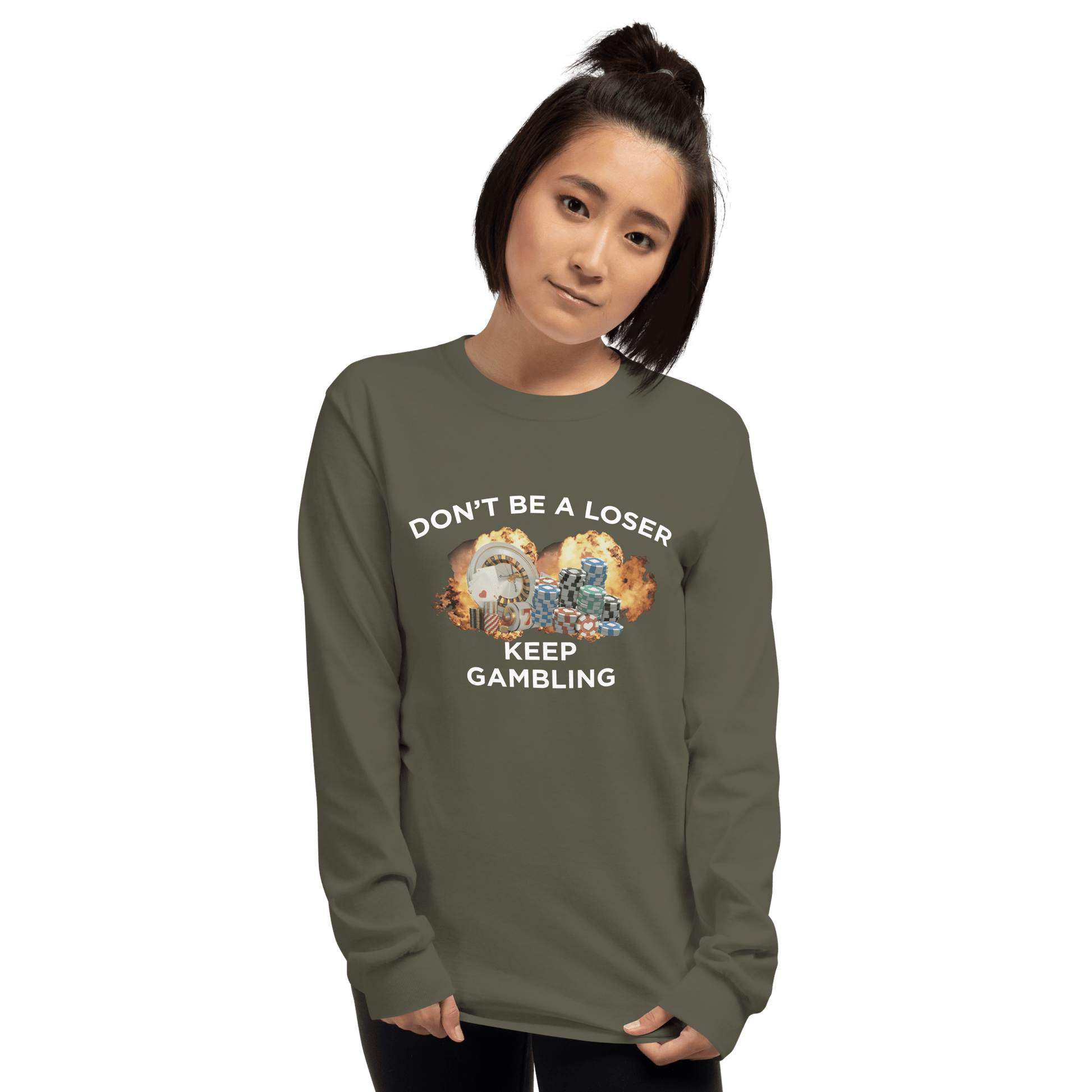 Keep Gambling Long Sleeve T-Shirt Meme - Royal | Shirtposting