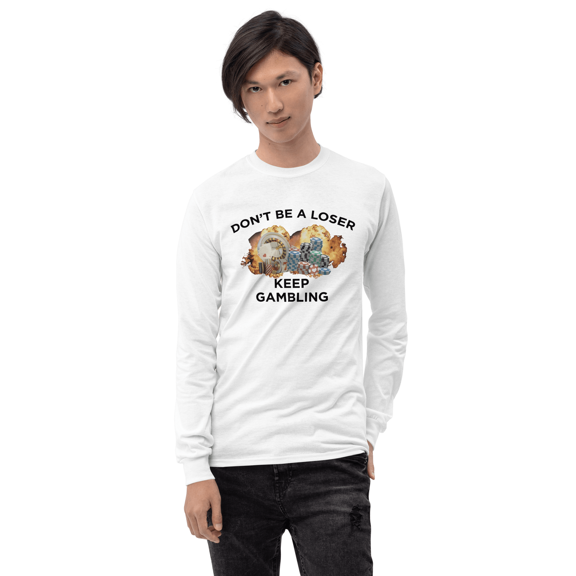 Keep Gambling Long Sleeve T-Shirt Meme - Sand | Shirtposting