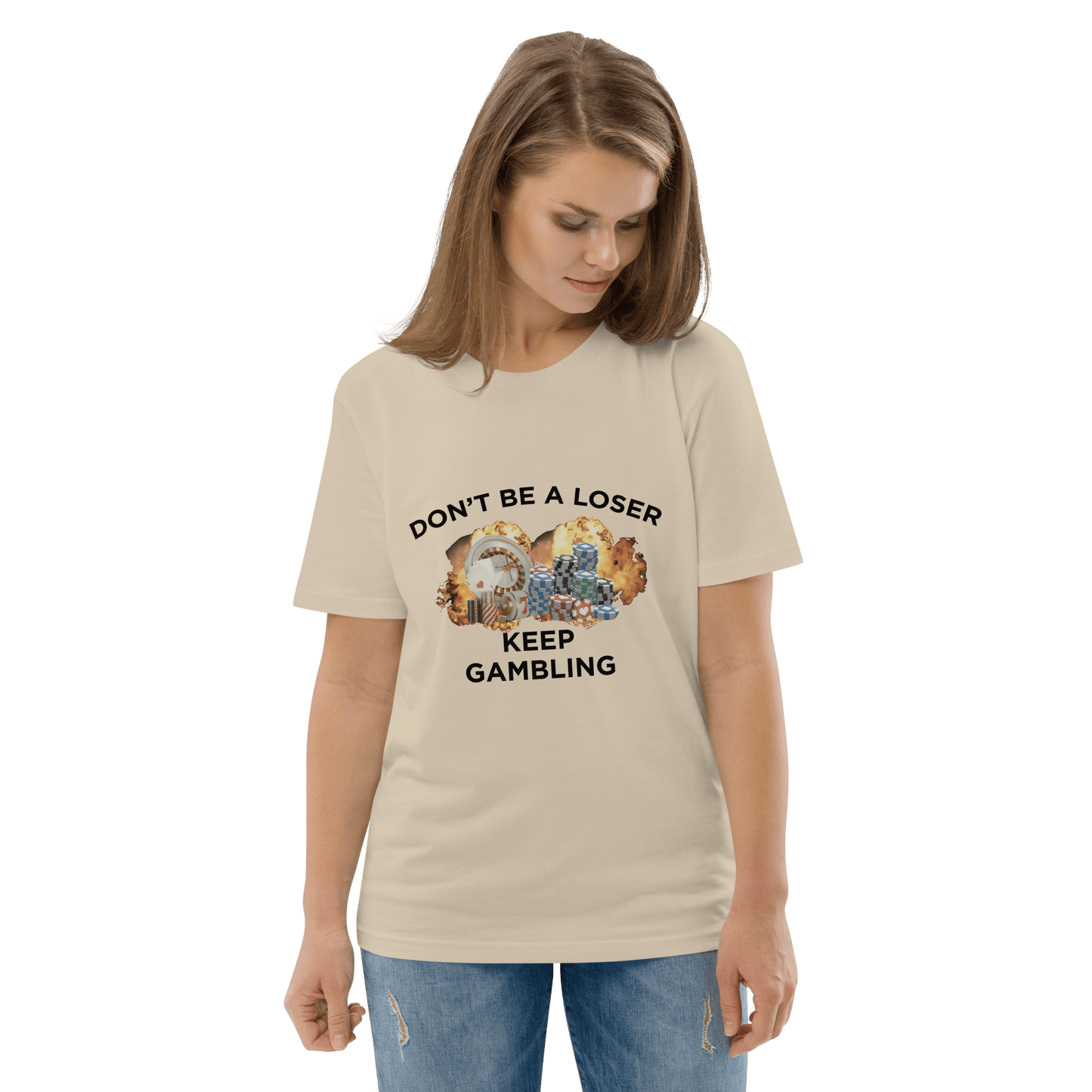 Keep Gambling Premium Organic T-Shirt Meme - Desert Dust | Shirtposting