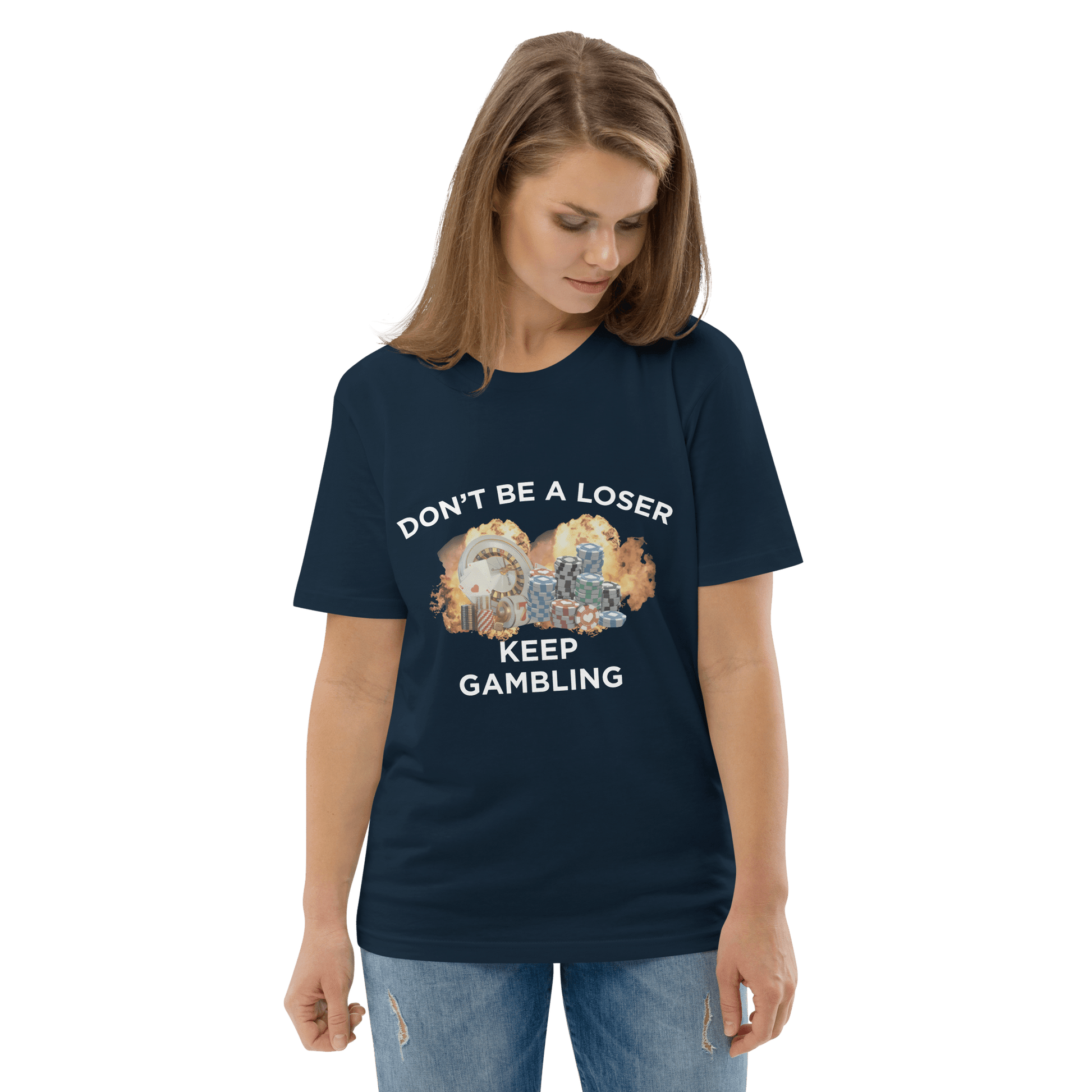 Keep Gambling Premium Organic T-Shirt Meme - French Navy | Shirtposting