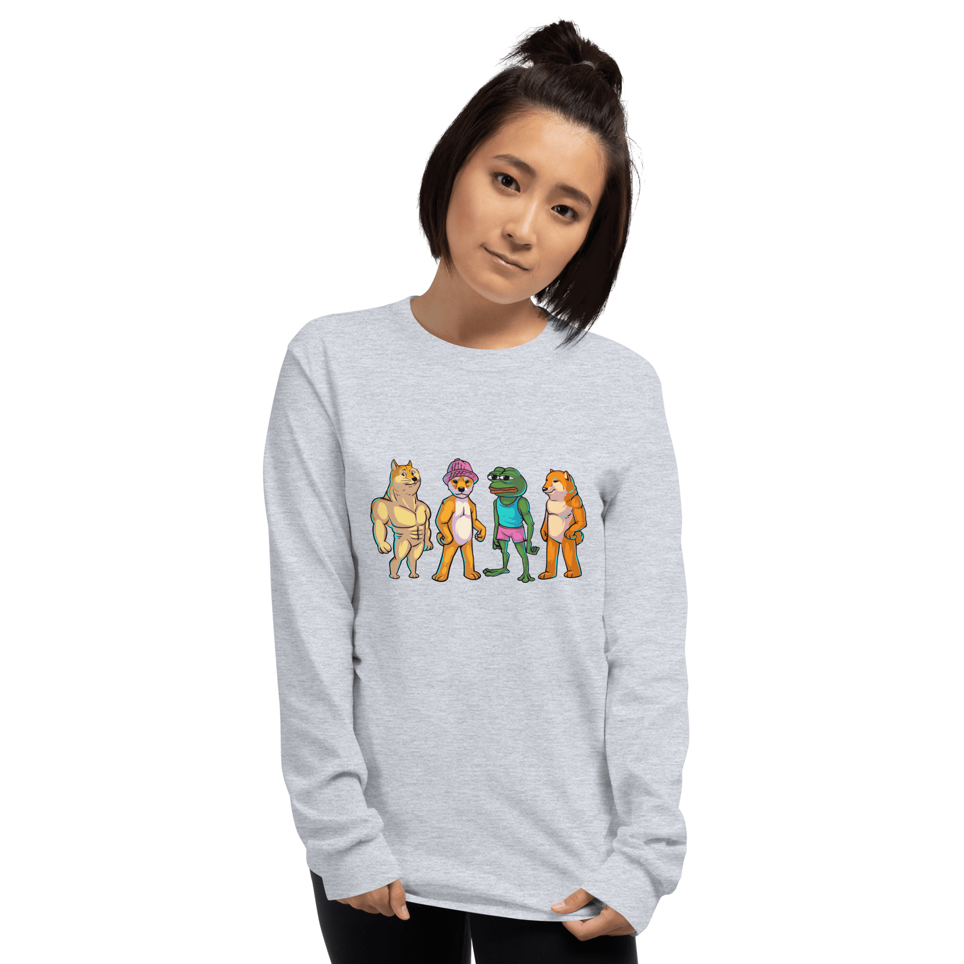 Meme Animal Long Sleeve T-Shirt Meme - Sport Grey | Shirtposting