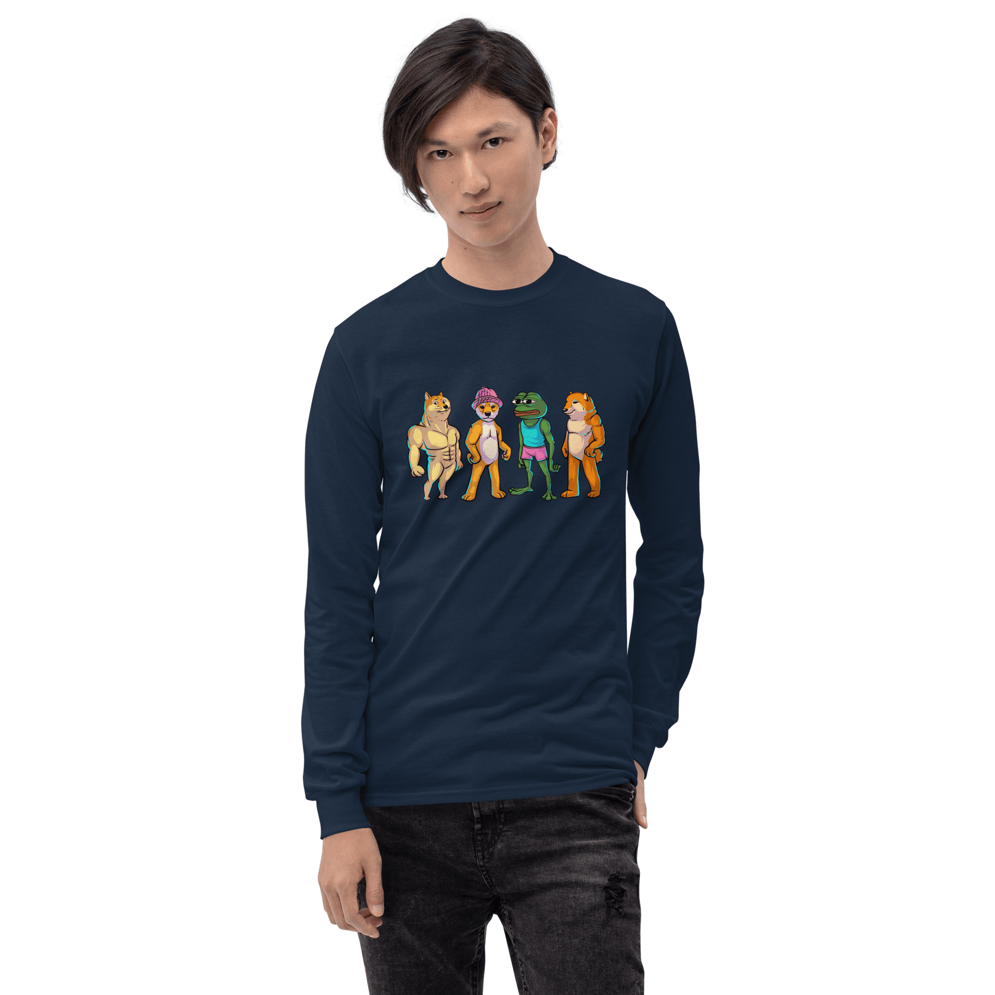 Meme Animal Long Sleeve T-Shirt Meme - Sport Grey | Shirtposting
