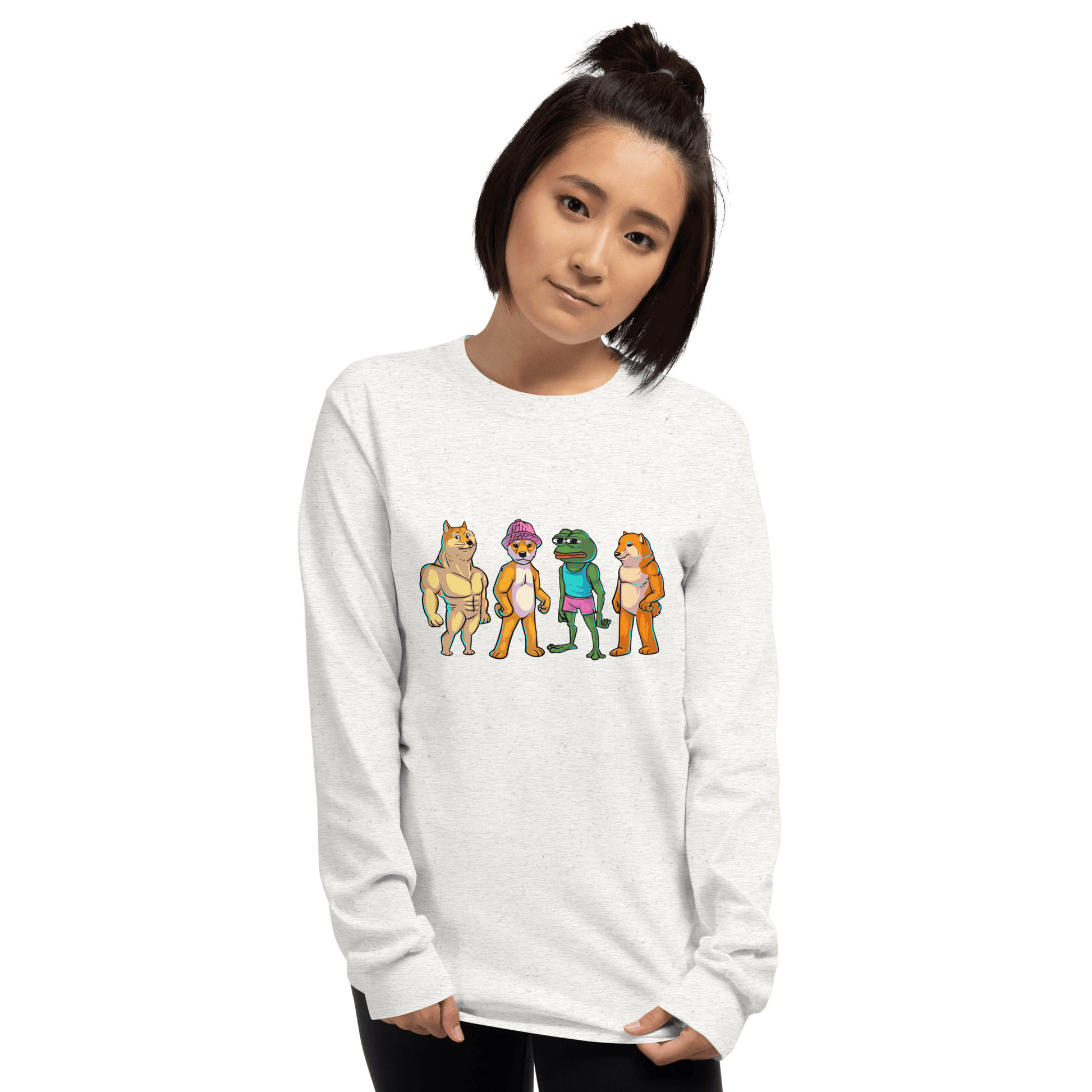 Meme Animal Long Sleeve T-Shirt Meme - Sport Grey | Shirtposting