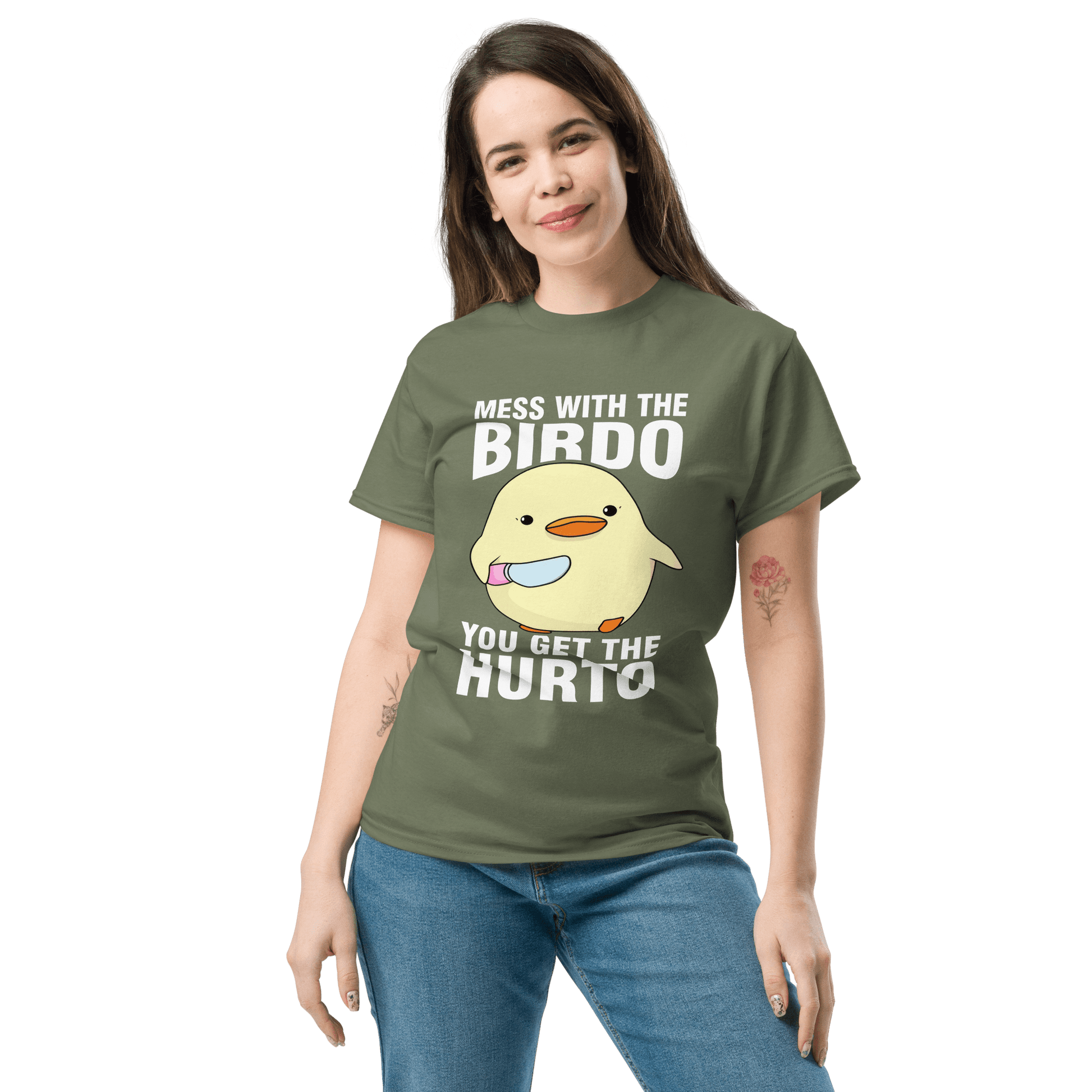Mess With The Birdo Classic T-Shirt Meme - Military Green | Shirtposting
