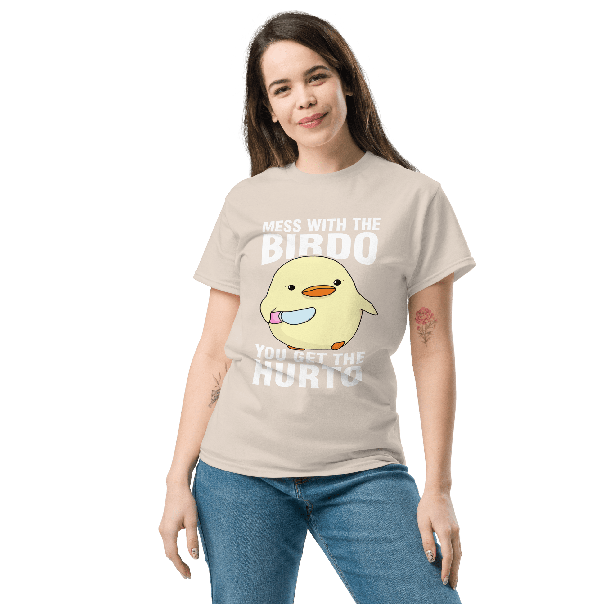 Mess With The Birdo Classic T-Shirt Meme - Sand | Shirtposting