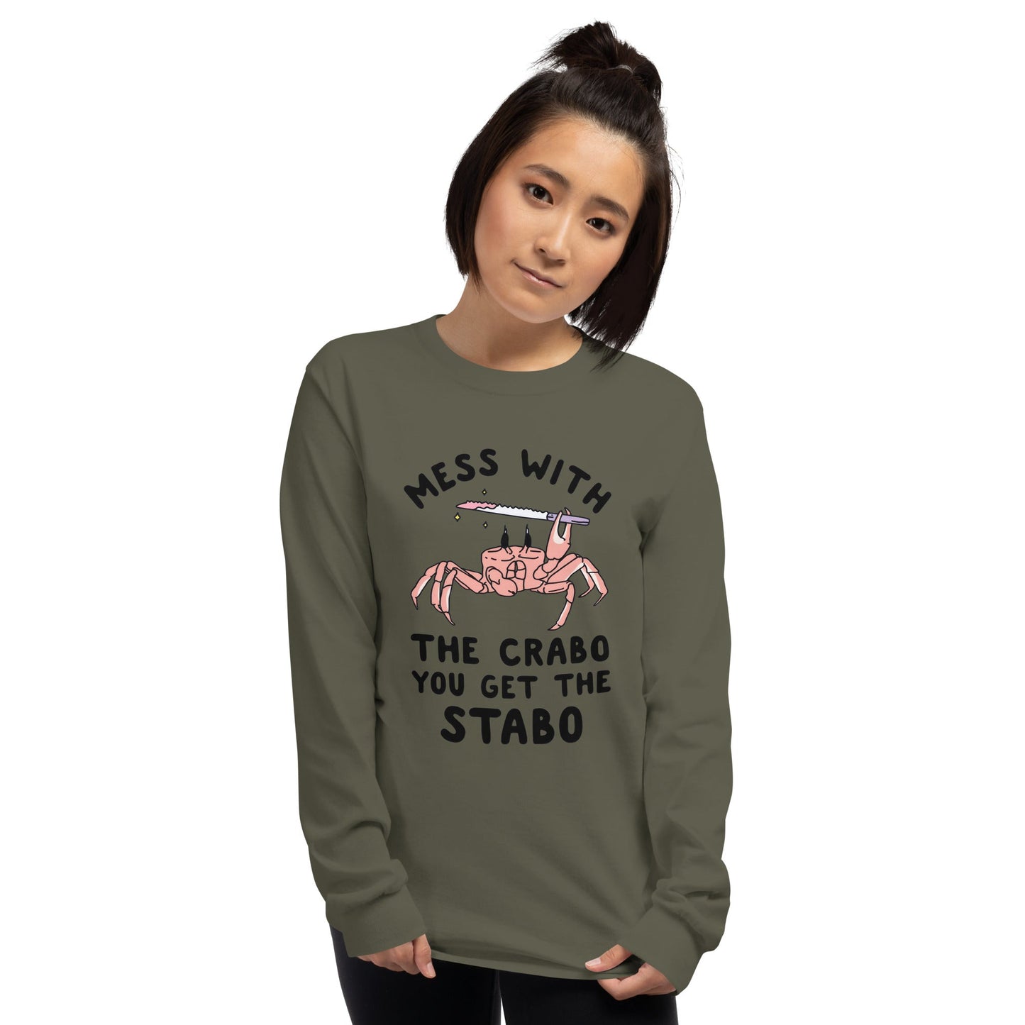Mess With The Crabo Long Sleeve T-Shirt Meme - Ash | Shirtposting