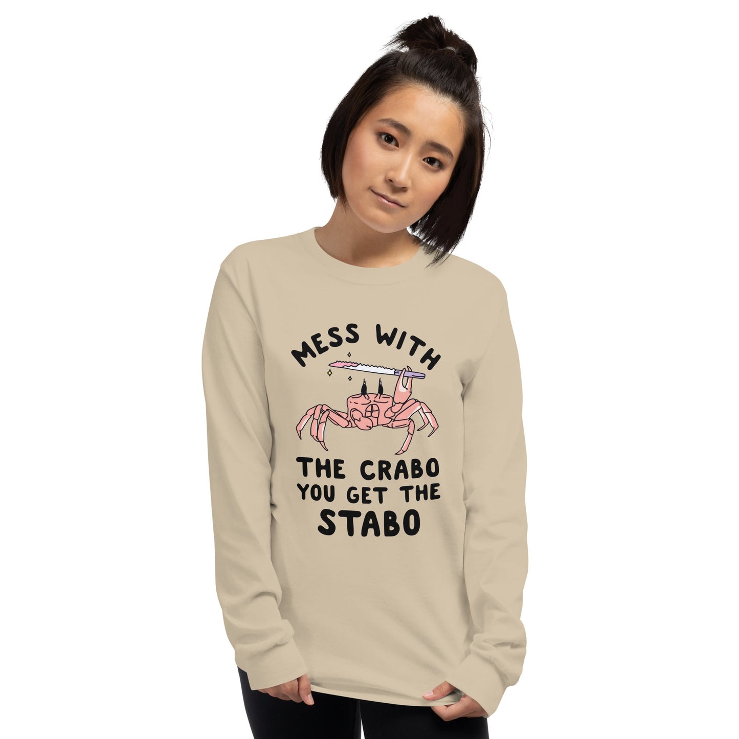 Mess With The Crabo Long Sleeve T-Shirt Meme - Ash | Shirtposting