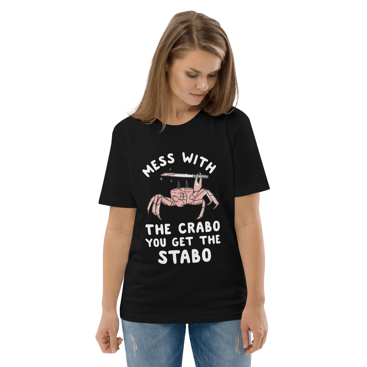 Mess With The Crabo Premium Organic T-Shirt Meme - Dark Heather Grey | Shirtposting