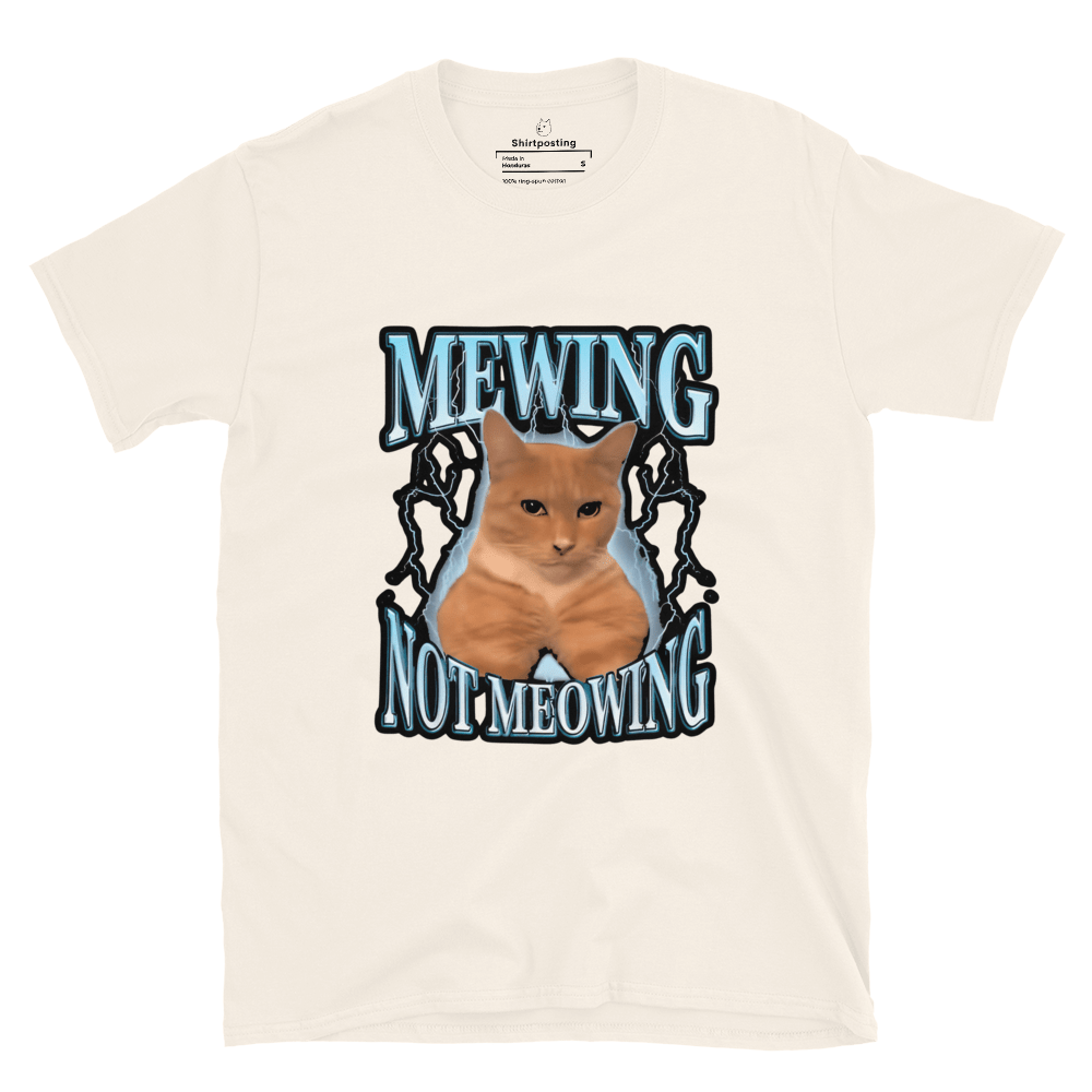 Mewing Classic T-Shirt Meme - Natural | Shirtposting