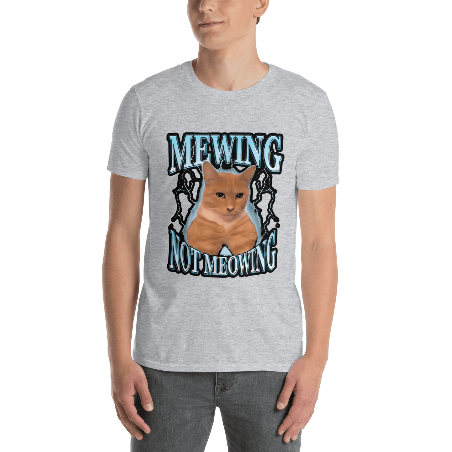 Mewing Classic T-Shirt Meme - Sport Grey | Shirtposting
