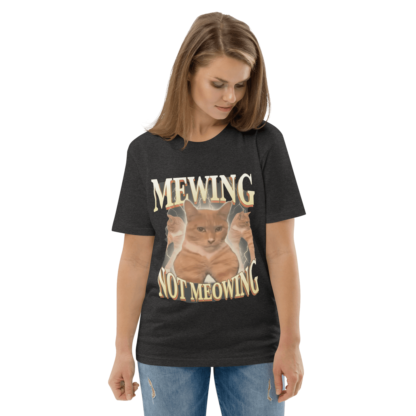 Mewing Premium Organic T-Shirt Meme - Dark Heather Grey | Shirtposting