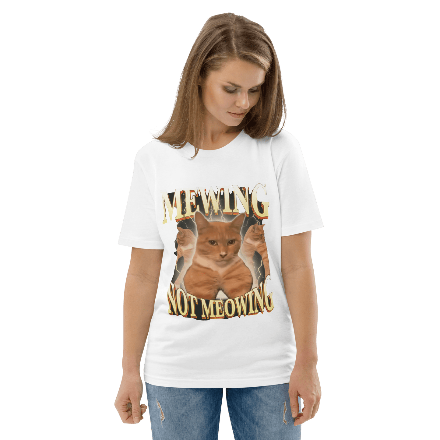 Mewing Premium Organic T-Shirt Meme - Dark Heather Grey | Shirtposting