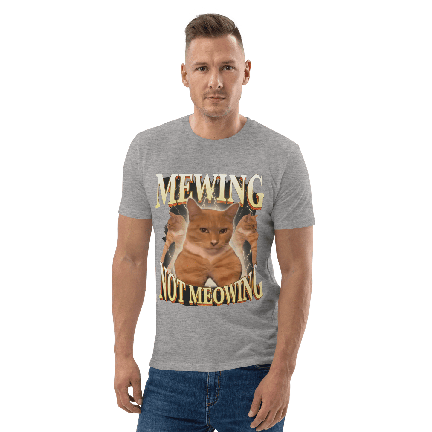 Mewing Premium Organic T-Shirt Meme - Dark Heather Grey | Shirtposting