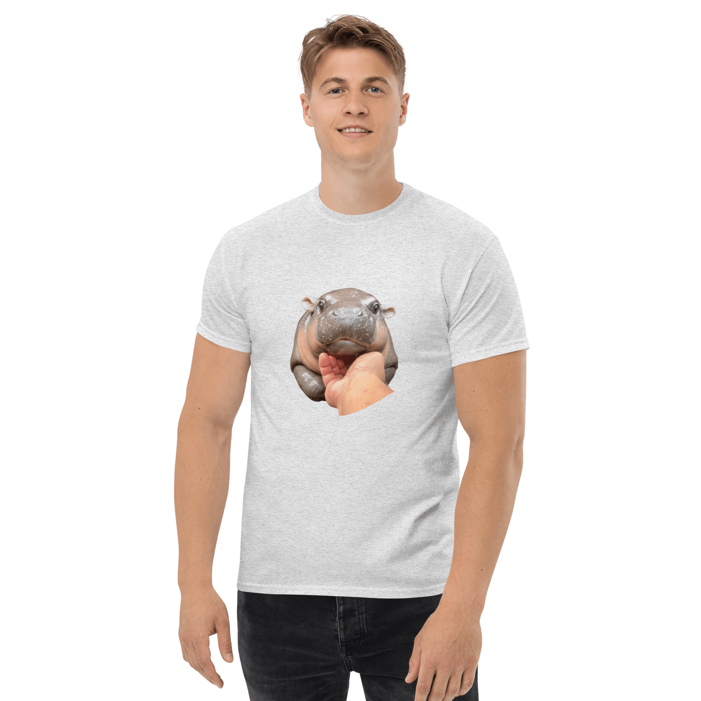 Moo Deng Classic T-Shirt Meme - Ash | Shirtposting
