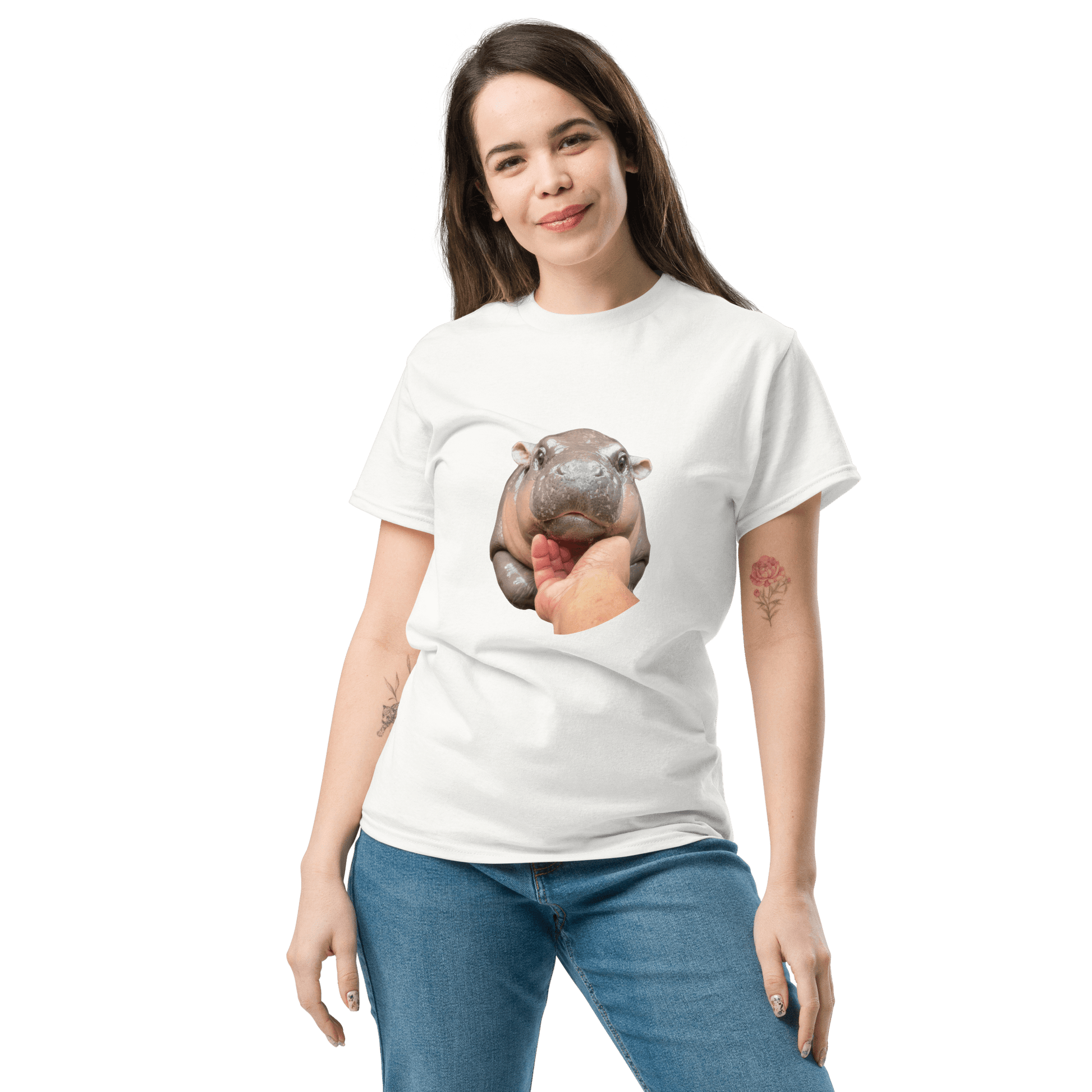 Moo Deng Classic T-Shirt Meme - Ash | Shirtposting