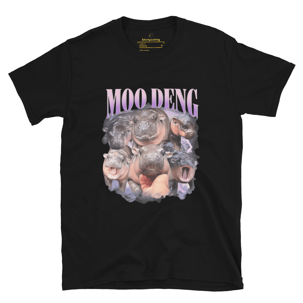 Moo Deng Classic T-Shirt Meme - Black | Shirtposting