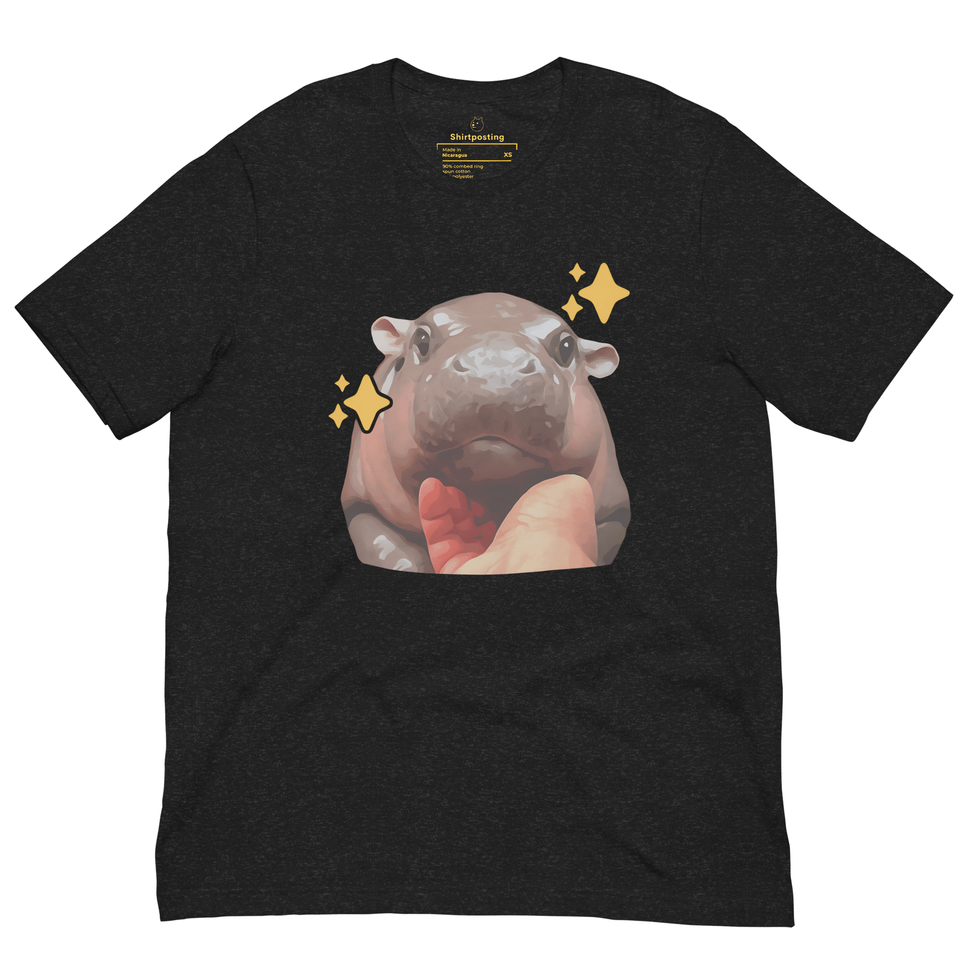 Moo Deng Classic T-Shirt Meme - Dark Grey Heather | Shirtposting