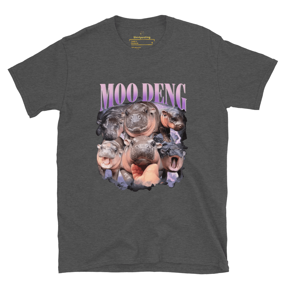 Moo Deng Classic T-Shirt Meme - Dark Heather Grey | Shirtposting