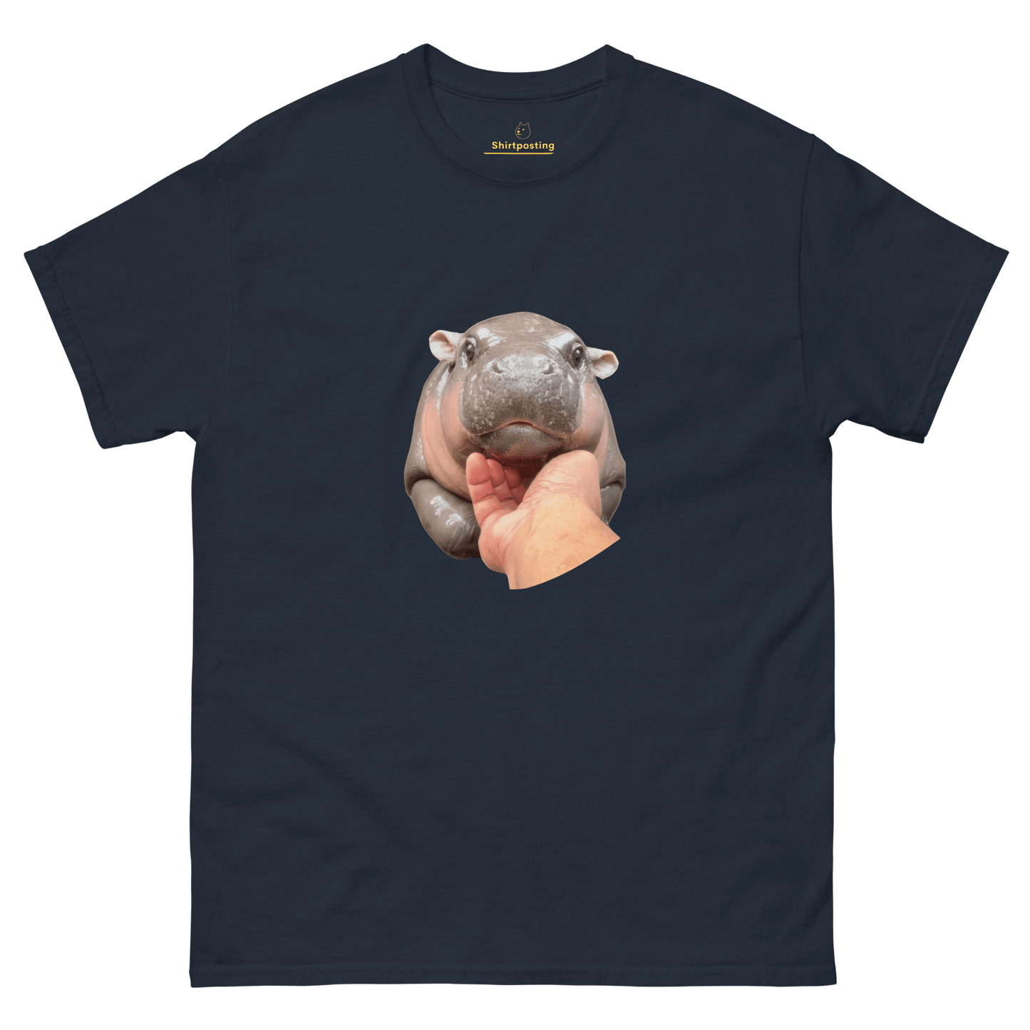 Moo Deng Classic T-Shirt Meme - Navy | Shirtposting
