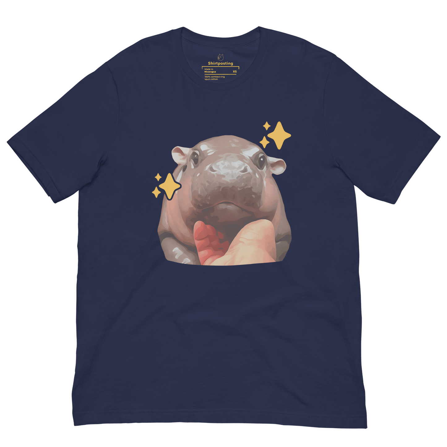 Moo Deng Classic T-Shirt Meme - Navy | Shirtposting