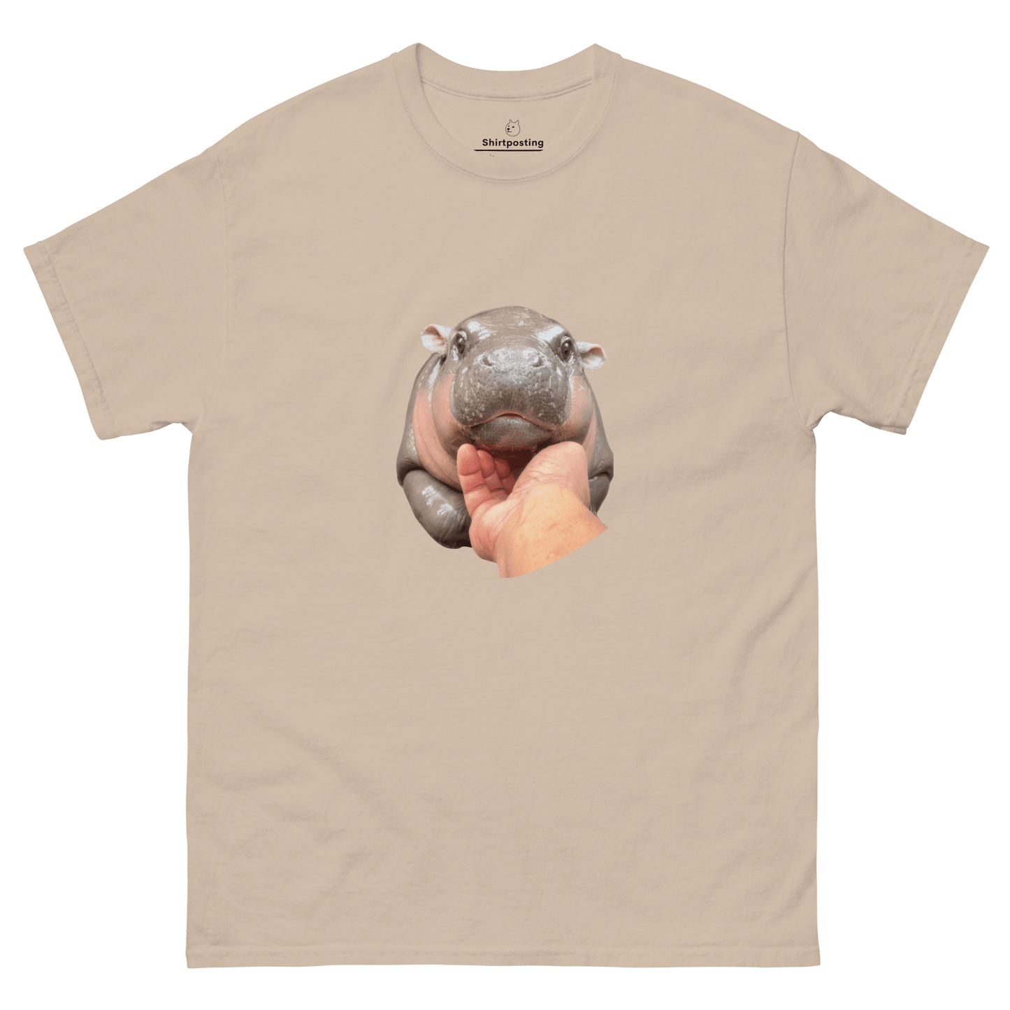 Moo Deng Classic T-Shirt Meme - Sand | Shirtposting