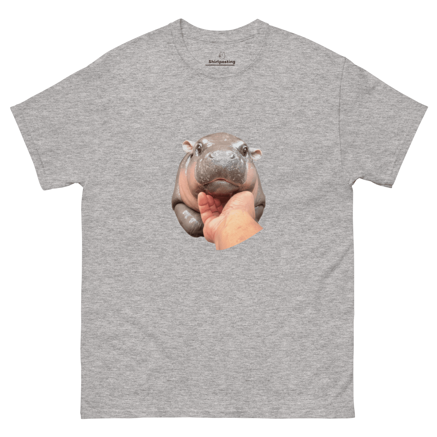 Moo Deng Classic T-Shirt Meme - Sport Grey | Shirtposting