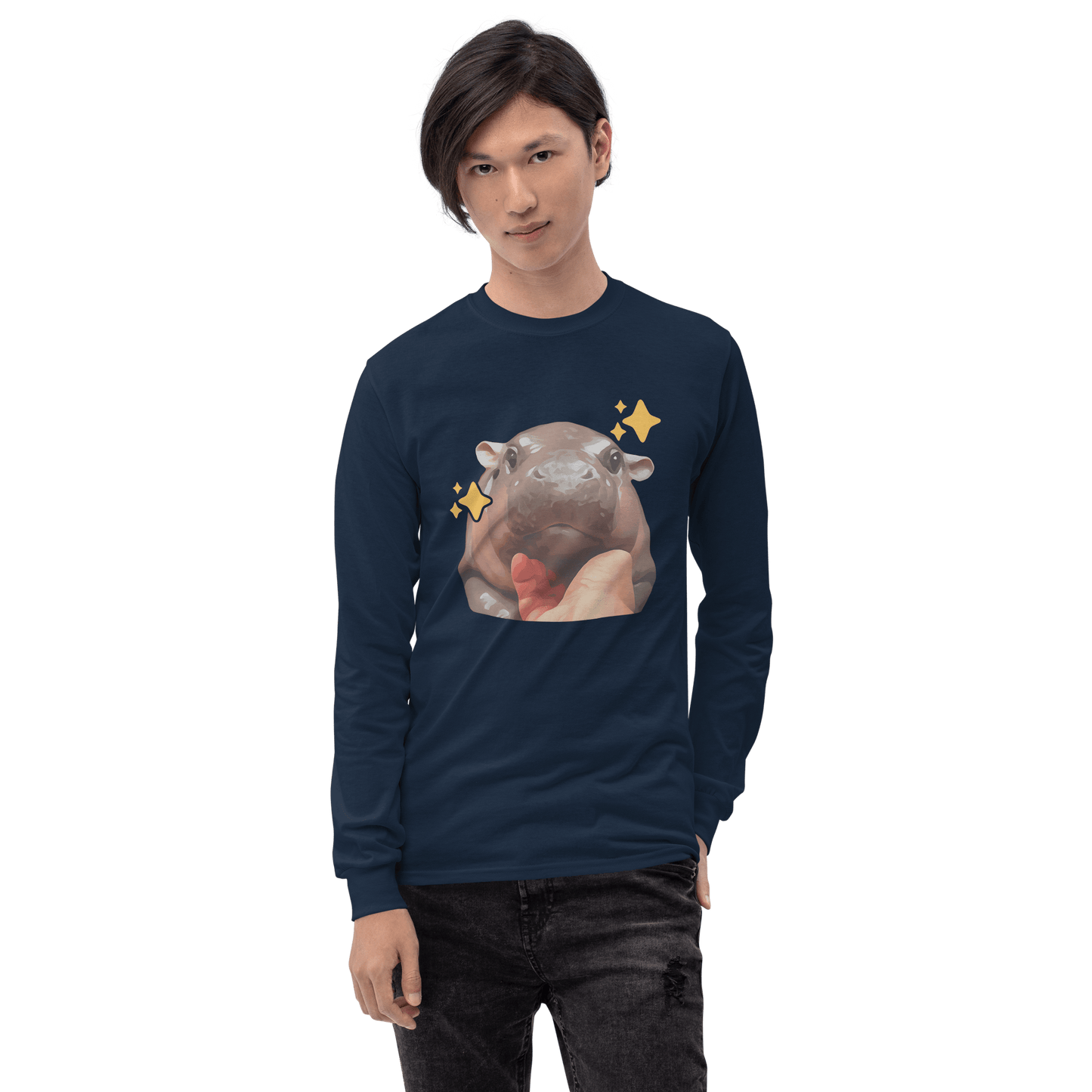 Moo Deng Long Sleeve T-Shirt Meme - Royal | Shirtposting
