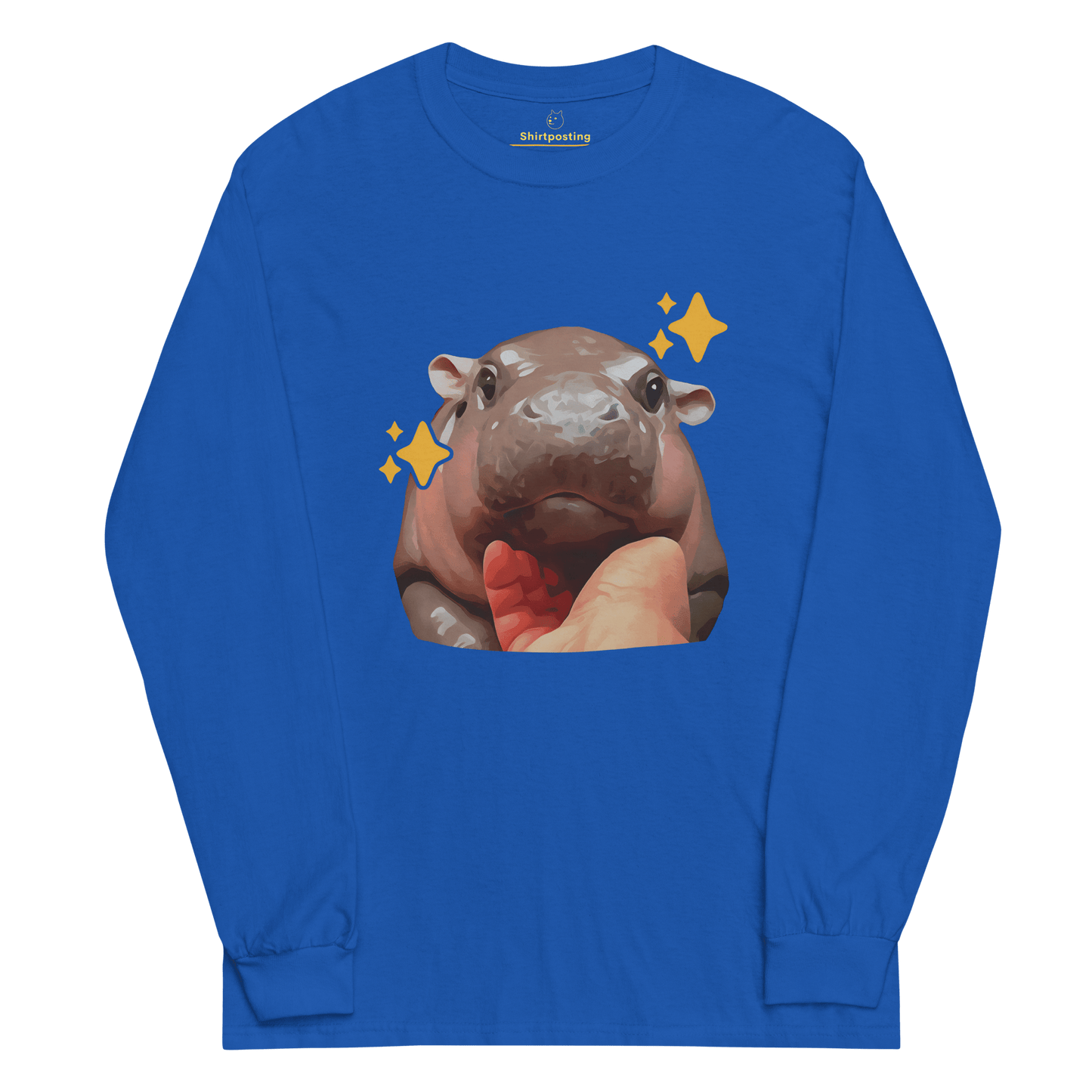 Moo Deng Long Sleeve T-Shirt Meme - Royal | Shirtposting