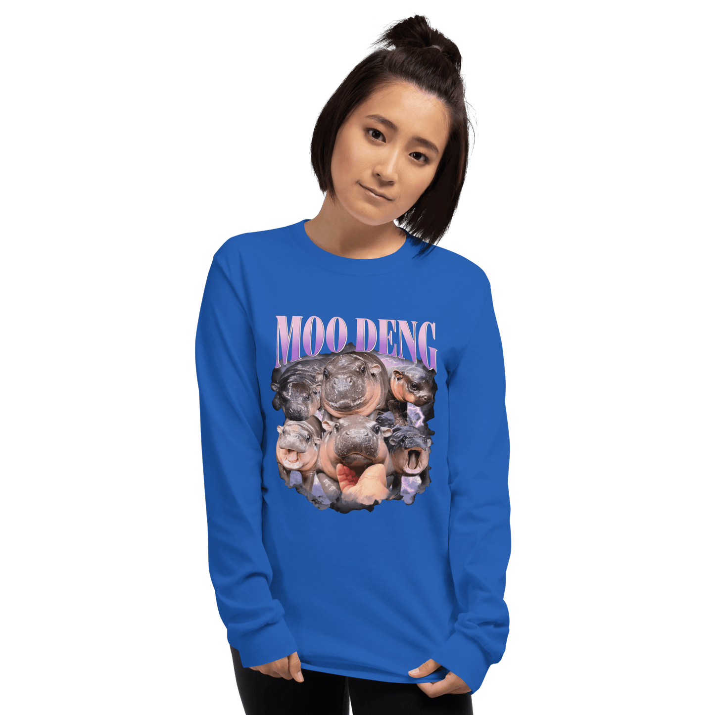 Moo Deng Long Sleeve T-Shirt Meme - Sand | Shirtposting