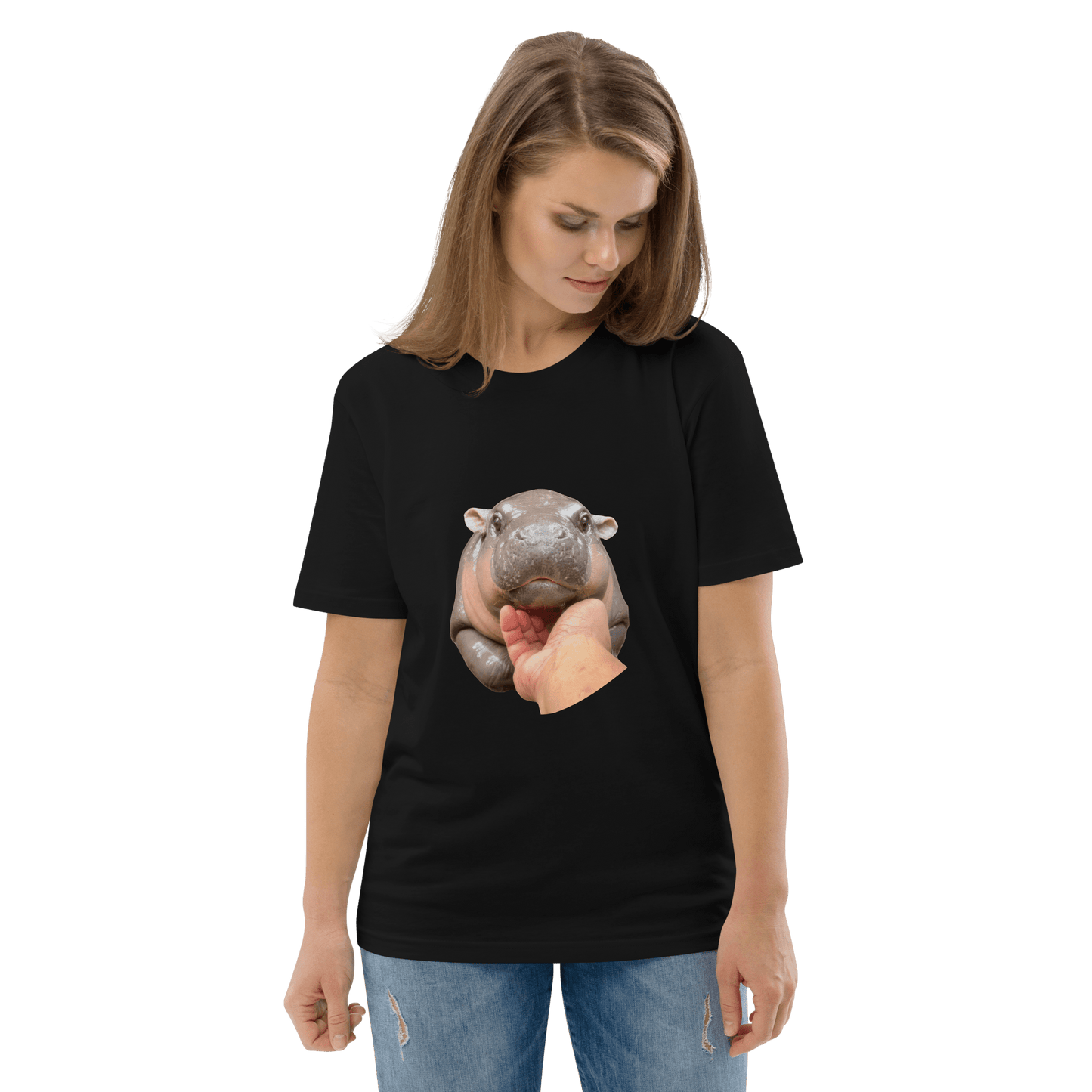 Moo Deng Premium Organic T-Shirt Meme - Dark Heather Grey | Shirtposting