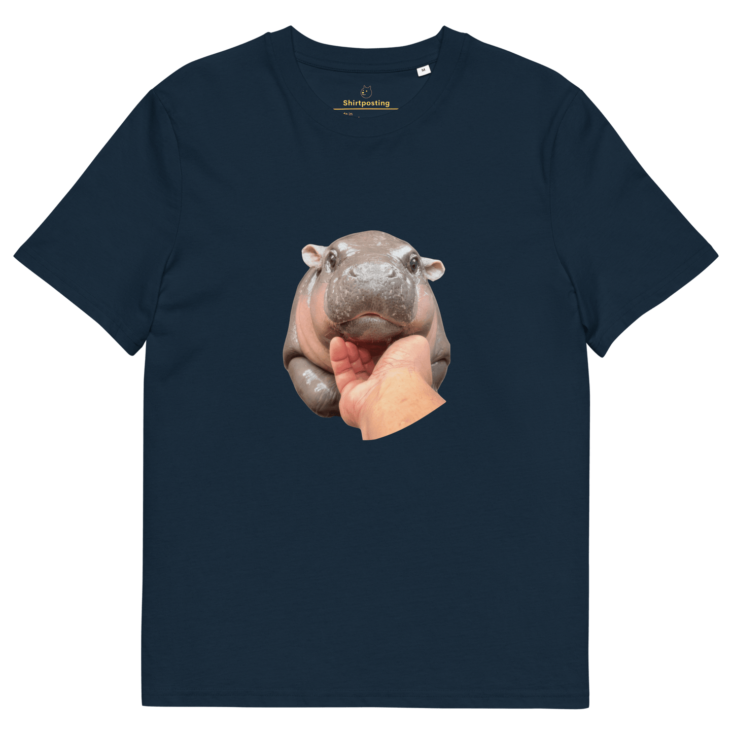 Moo Deng Premium Organic T-Shirt Meme - French Navy | Shirtposting