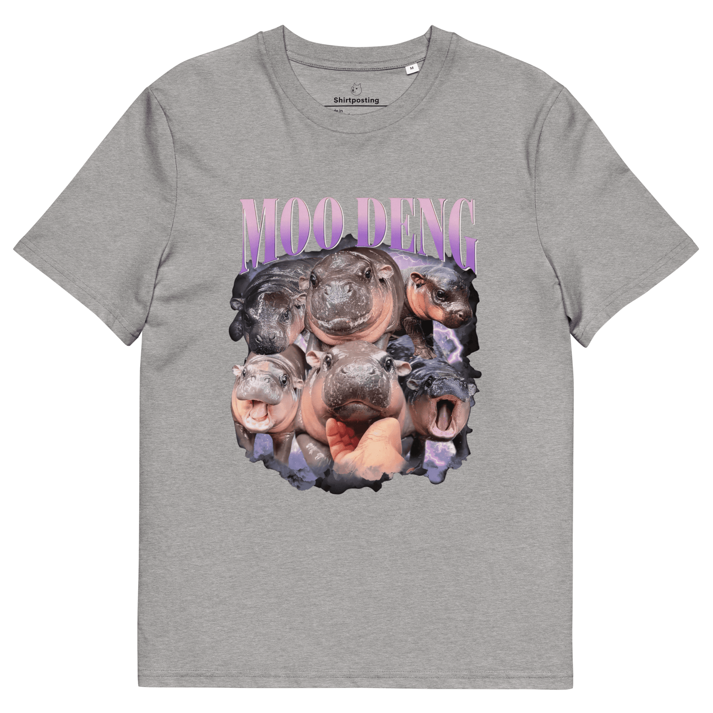 Moo Deng Premium Organic T-Shirt Meme - Heather Grey | Shirtposting
